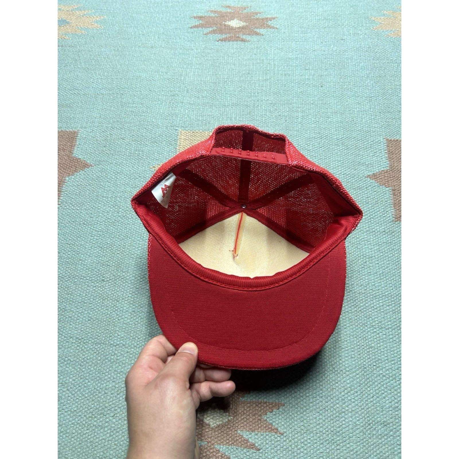 Vintage VINTAGE Snap-Back Trucker Hat Red Christmas Straw Doug Hillis Seasonal Decor Men Adjustable Cap Size ONE SIZE - 6 Thumbnail