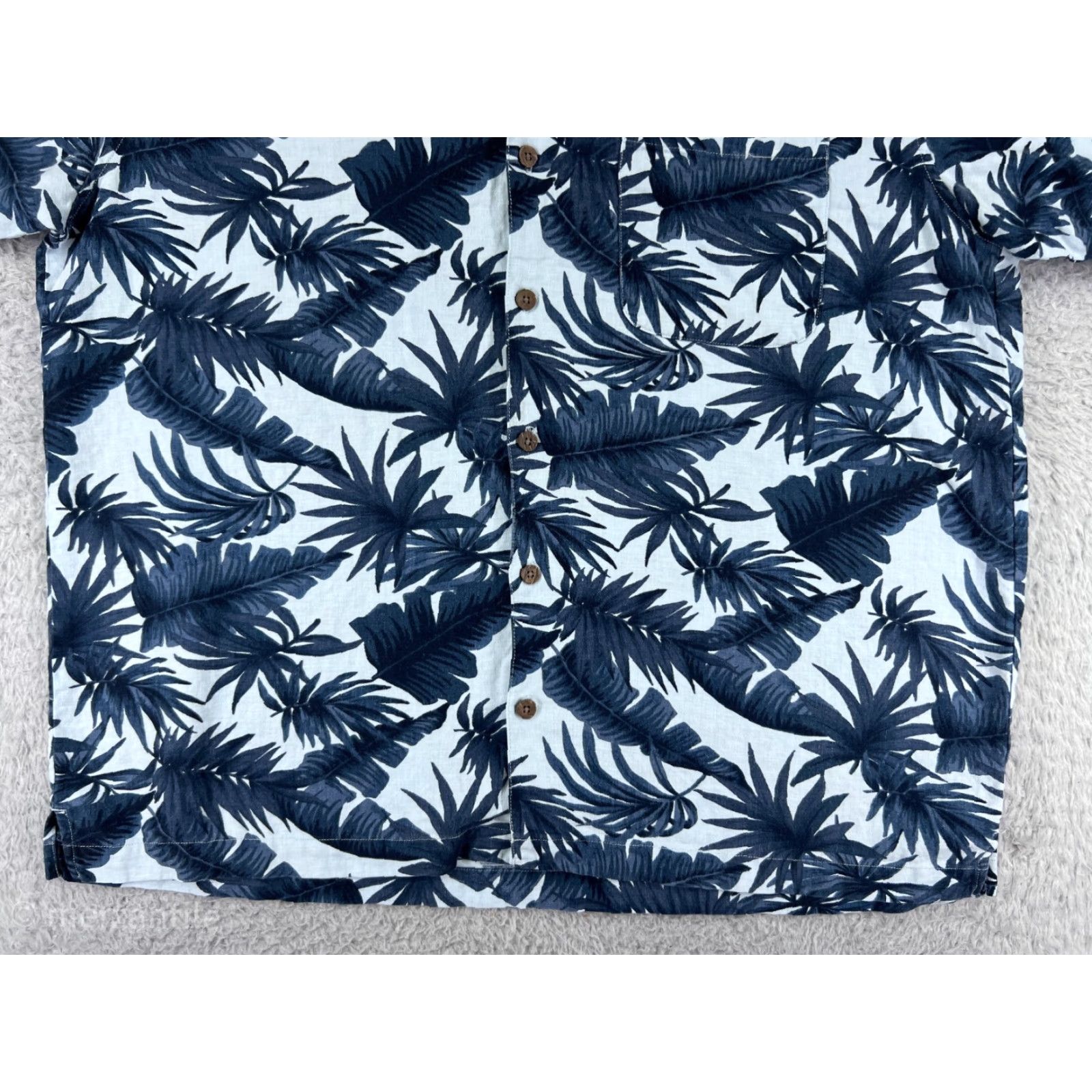 High Sierra High Sierra Shirt Mens Large Blue Floral Hibiscus Palm Button Up Linen Blend Size US L / EU 52-54 / 3 - 5 Thumbnail