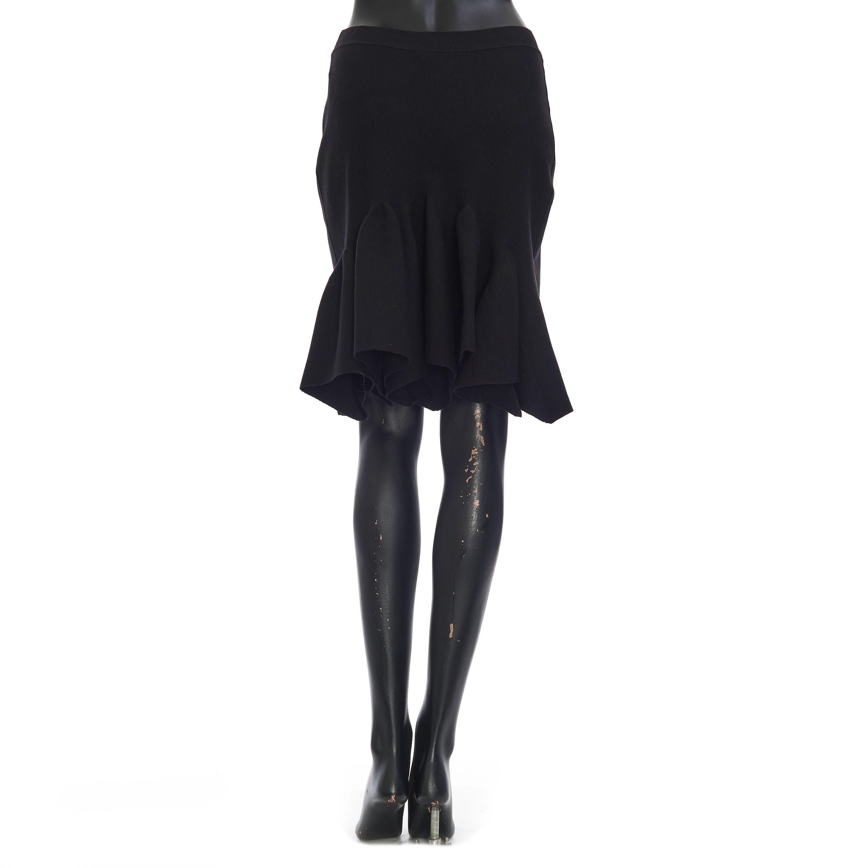 Bottega Veneta Lightweight Compact Stretch Skirt In Black Wool Size 27" / US 4 / IT 40 - 5 Thumbnail