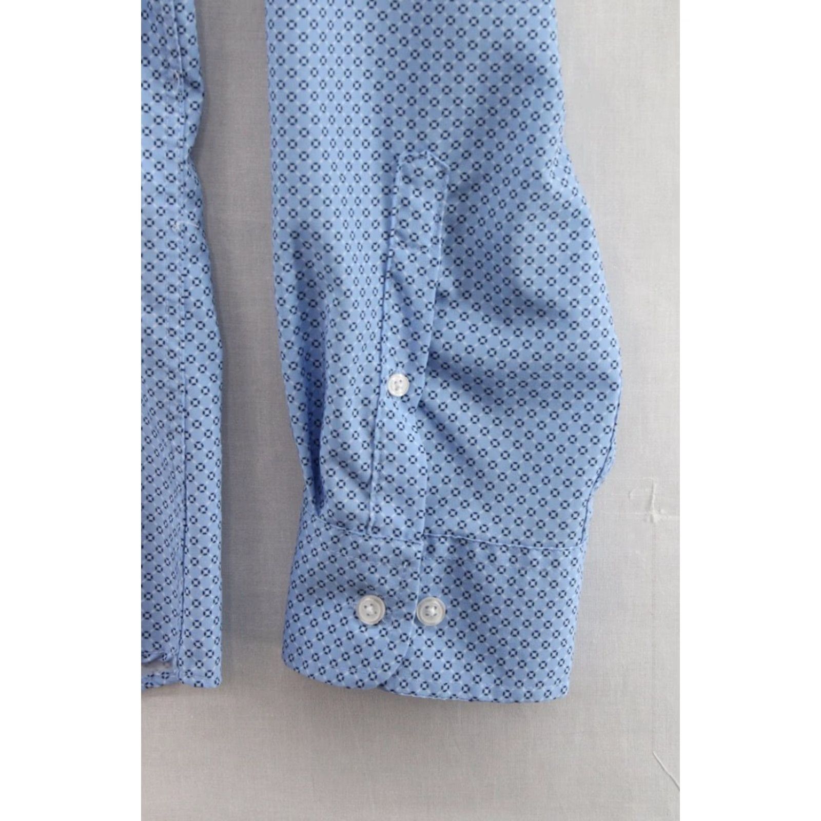 Jos. A. Bank Jos A Bank Travelers Shirt Slim Fit 2XL Men's Blue Geometric Poly Blend Button-Up Shirt Geometric Size US XXL / EU 58 / 5 - 4 Thumbnail