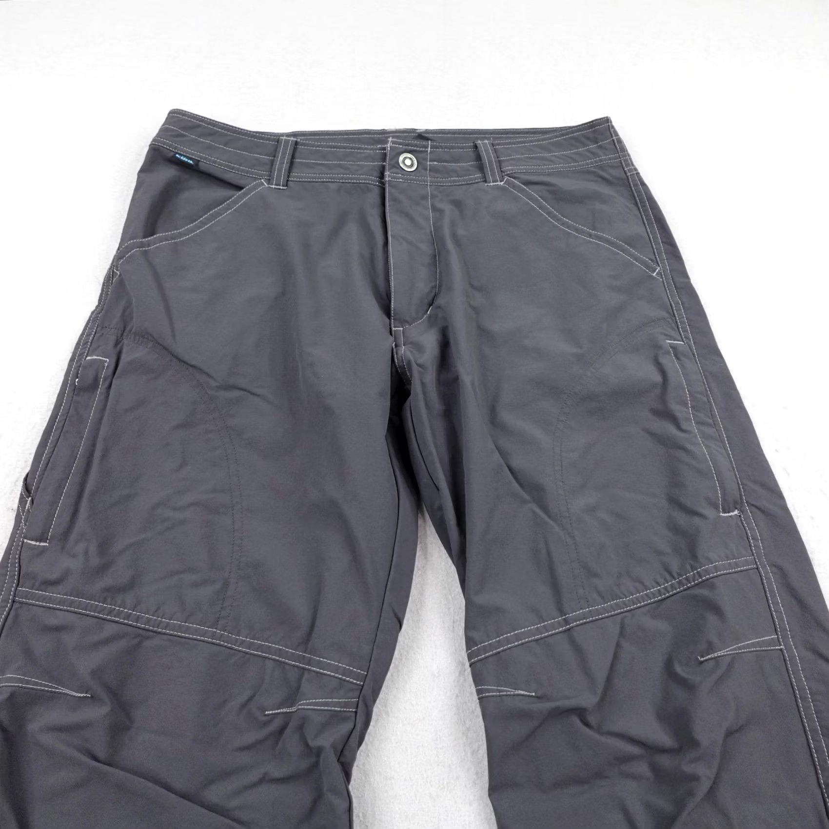 Vintage Kuhl Pants Mens Gray Cargo Loose Fit 34x32 Hiking Trail Outdoor Flex Size US 34 / EU 50 - 2 Thumbnail
