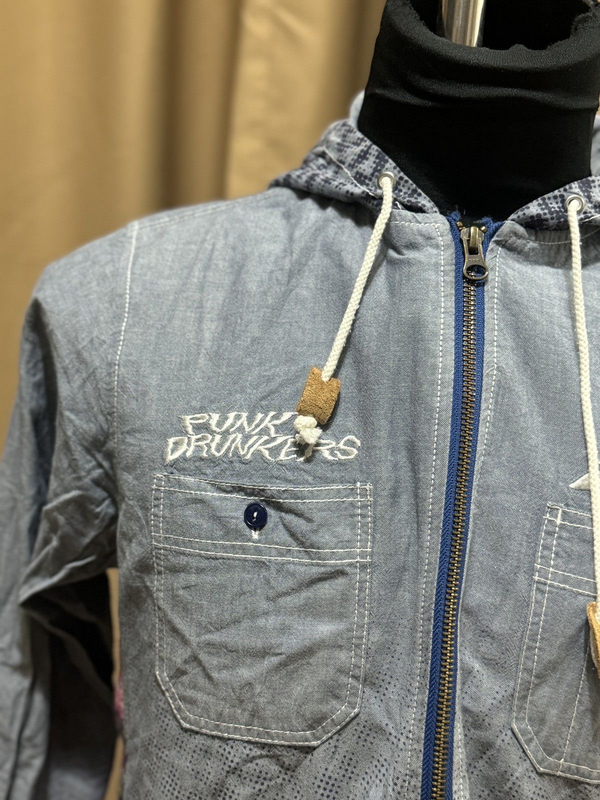 Japanese Brand PUNK DRUNKER X HAOMING LIGHT DENIM JACKET Size US M / EU 48-50 / 2 - 2 Thumbnail