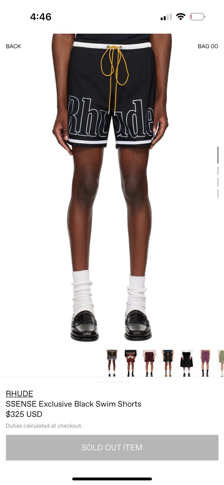 Rhude SSENSE Exclusive Black Swim Shorts Size US 32 / EU 48 - 4 Thumbnail