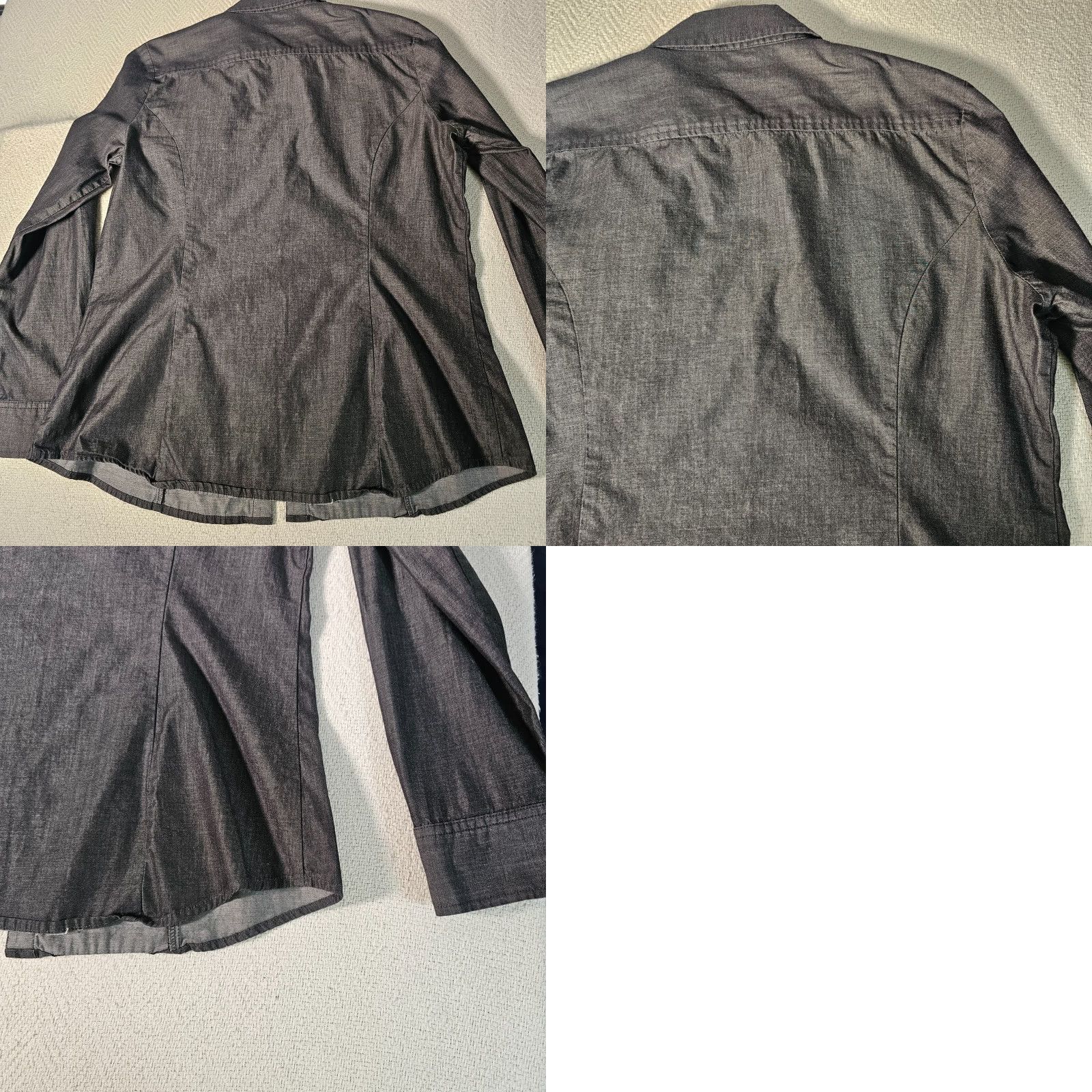 Express VINTAGE Express Women’s Black Cotton Button-Up Collared Shirt Long Sleeve Size L Business Formal Size L / US 10 / IT 46 - 8 Thumbnail
