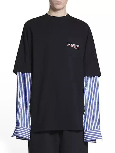Balenciaga o1bcso1str0625 Political Campaign Layered T-Shirt Multicolor Size US XL / EU 56 / 4 - 5 Thumbnail