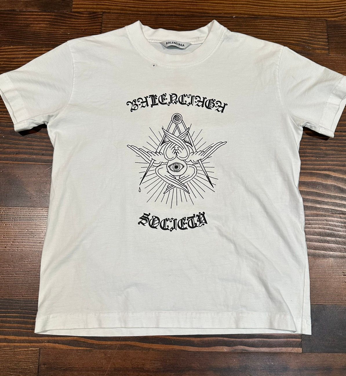Pre-owned Balenciaga Society Free Your Mind Shirt In White