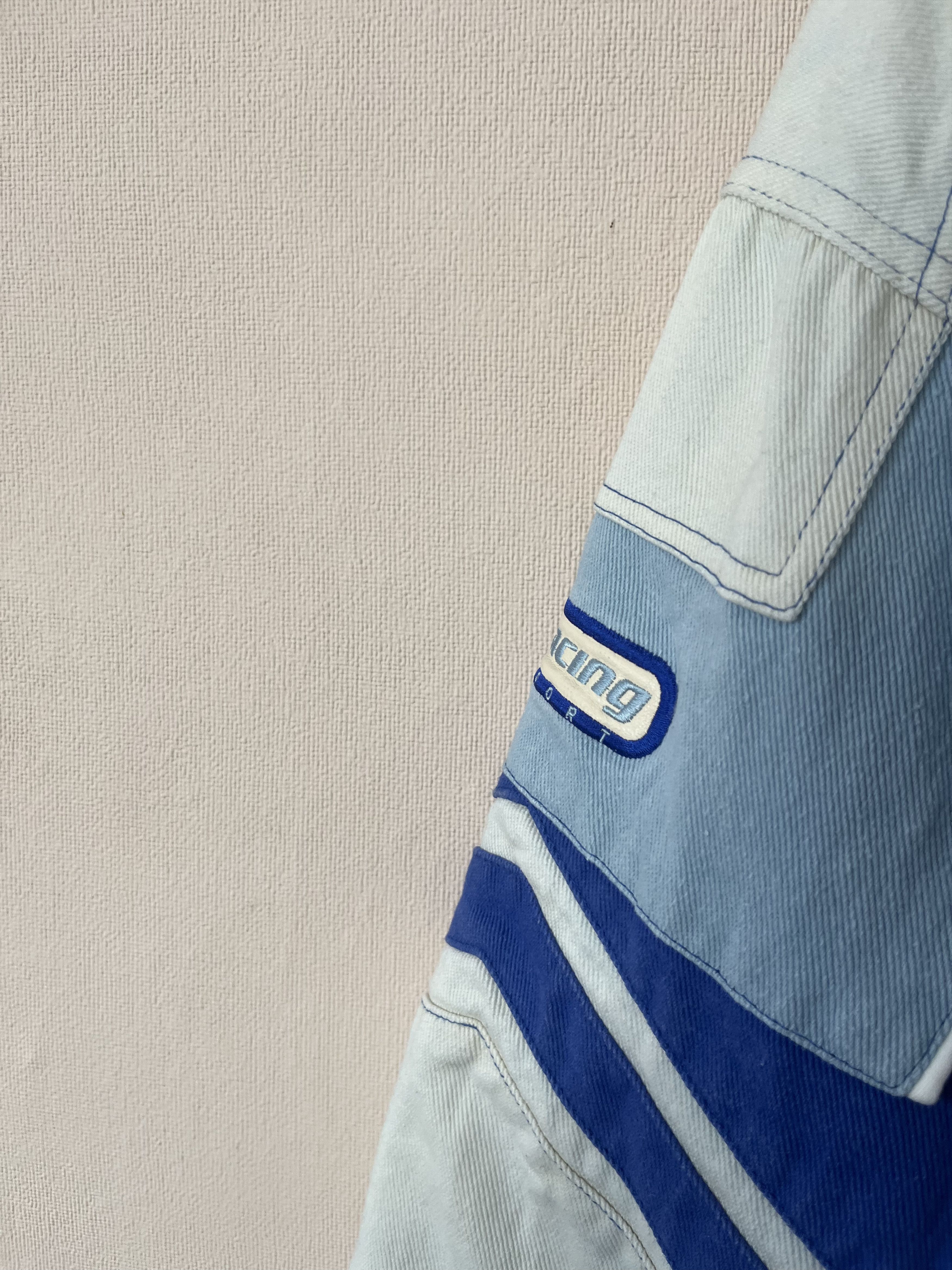 Boohoo Boohooman Racing Bomber Jacket White Blue Size S Size US S / EU 44-46 / 1 - 18 Thumbnail
