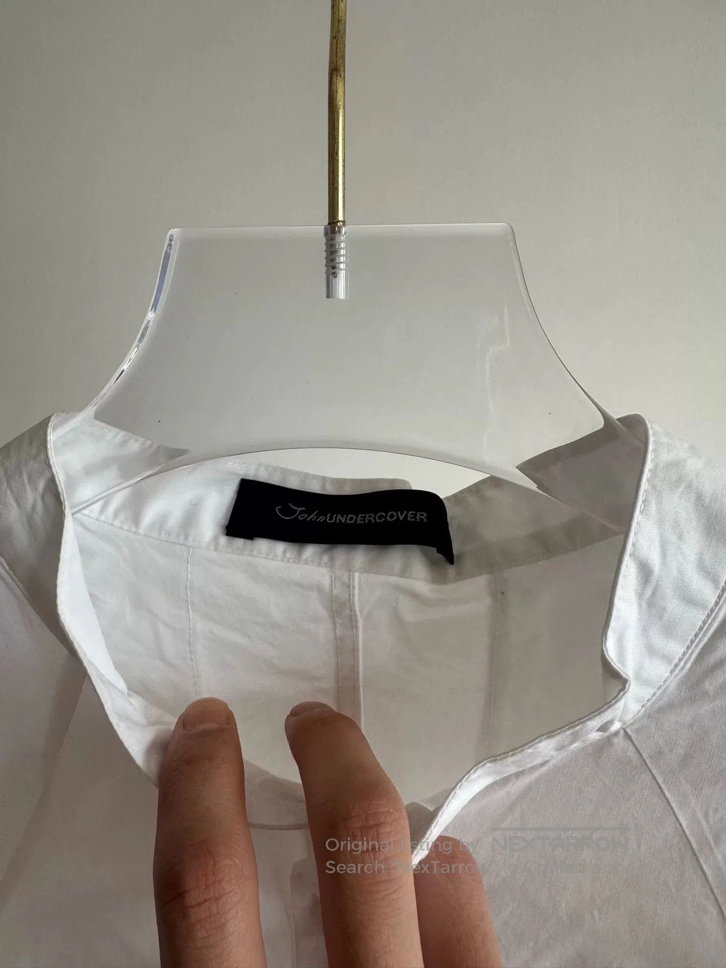 John Undercover Johnundercover White Henry Collar Shirt. Size US XL / EU 56 / 4 - 3 Thumbnail