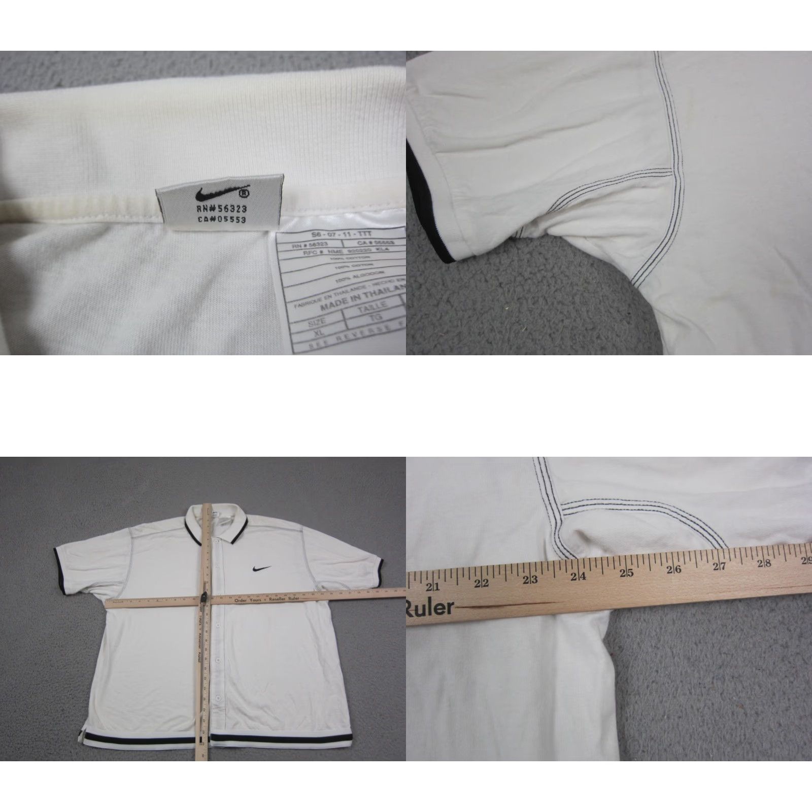 Nike VINTAGE Nike Polo Shirt Mens XL White 90s Tennis Golf Logo Casual Activewear Size US XL / EU 56 / 4 - 8 Thumbnail