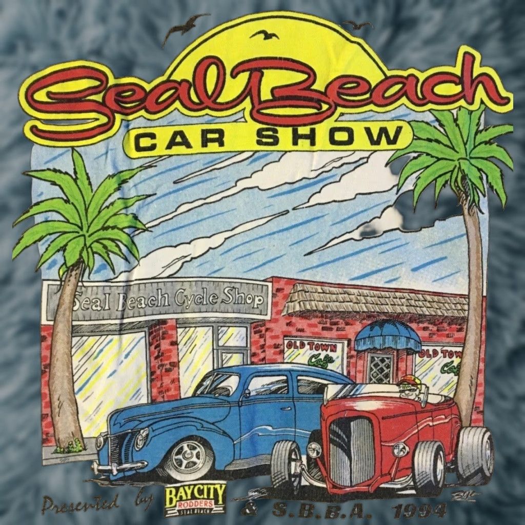 Vintage VINTAGE Seal Beach Car Show Shirt M White 90s Distressed Grunge Car Theme Mens Size US M / EU 48-50 / 2 - 1 Thumbnail