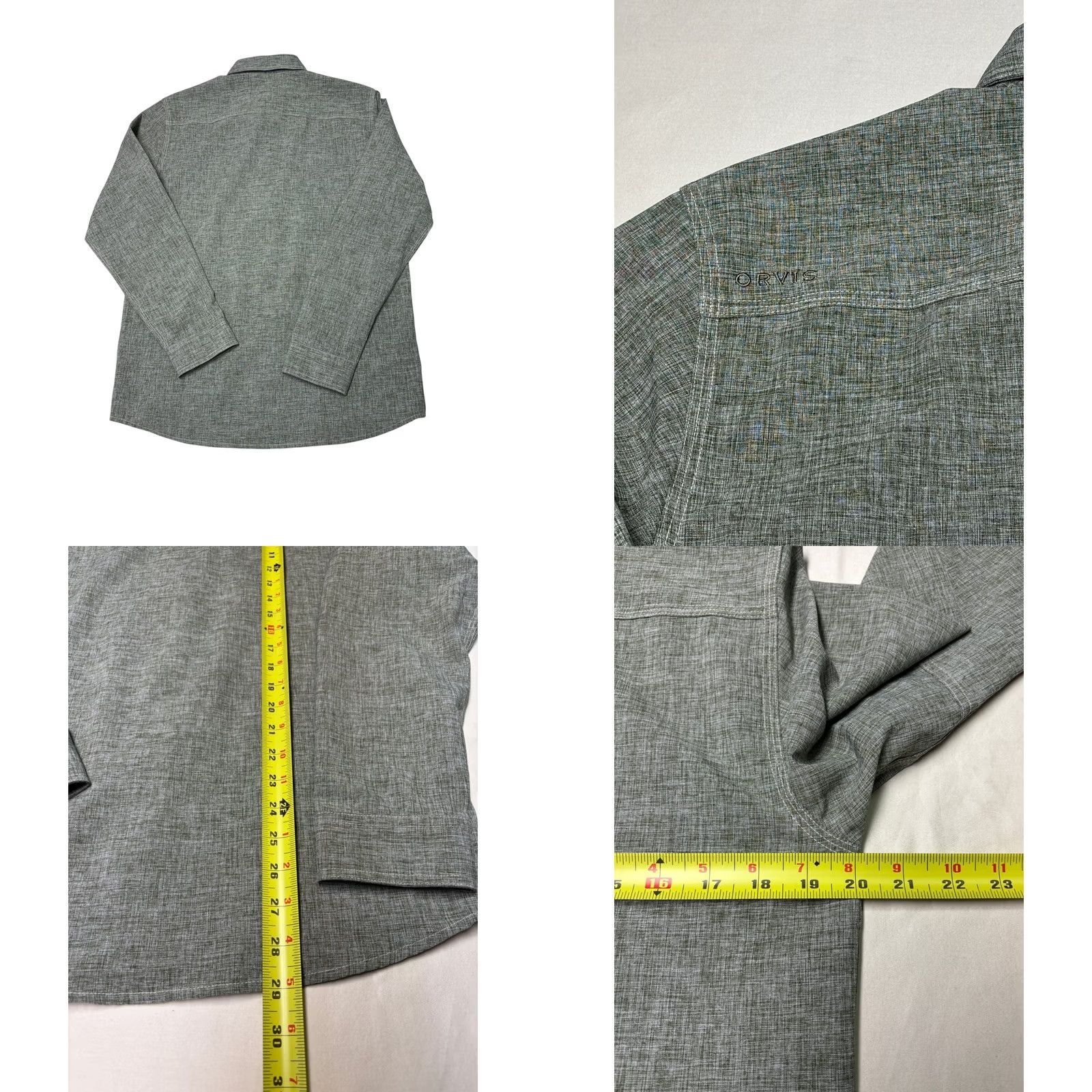 Orvis Orvis Active Fit Mens Long Sleeve Button Down Performance Shirt Heathered S Green Size US S / EU 44-46 / 1 - 8 Thumbnail