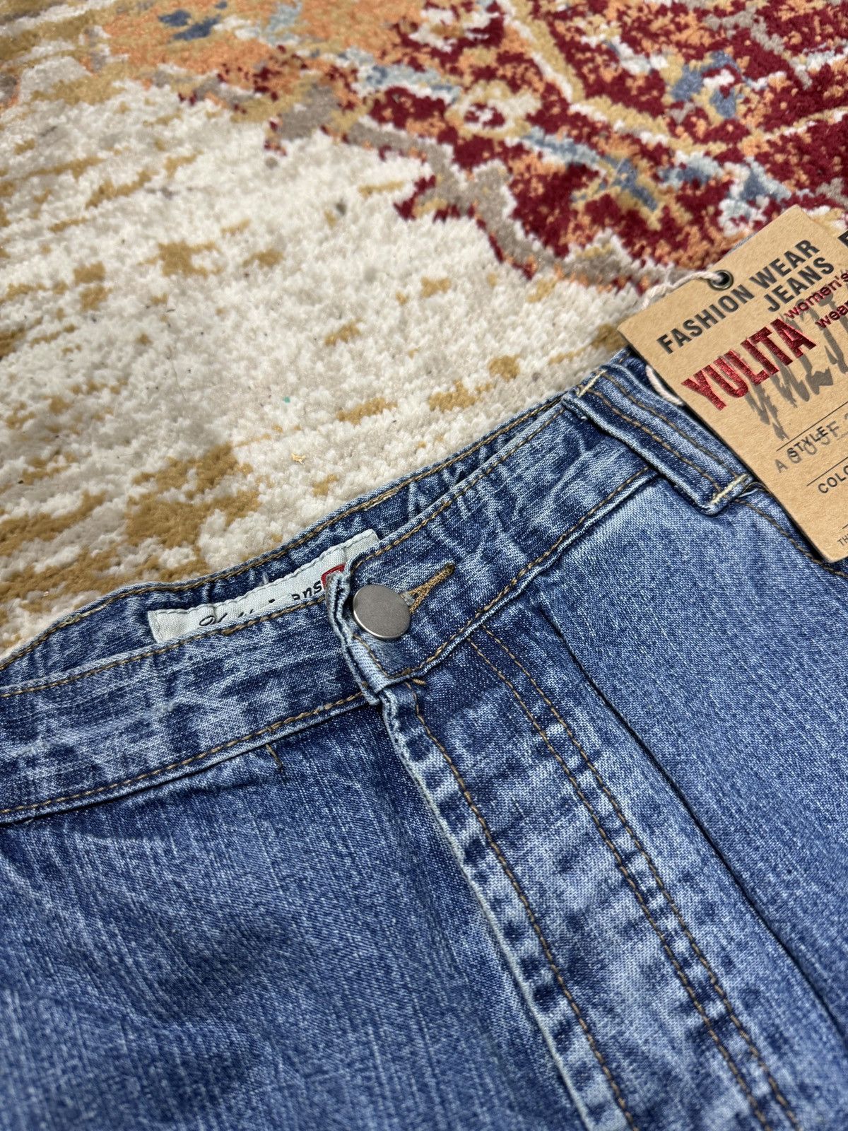Japanese Brand ᶠᵃⁿᶜʸᵍᵘʸ BNWT Y2K Baggy Washed Denim Jeans Wide leg vintage Size US 31 - 7 Thumbnail