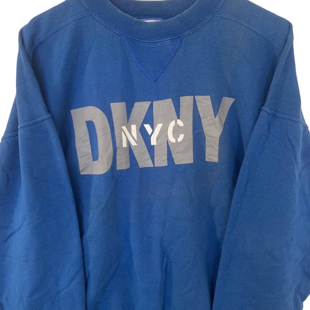 DKNY × Vintage Vintage 90s DKNY sweatshirt streetwear blue large Size US L / EU 52-54 / 3 - 2 Thumbnail