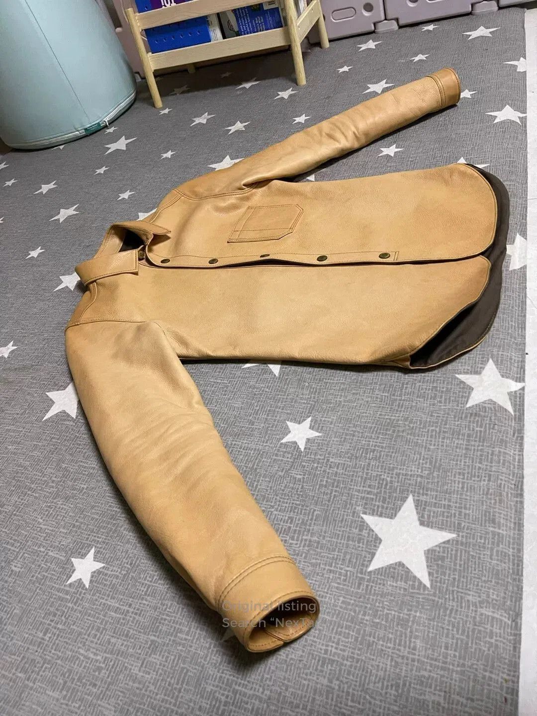 Tetsunori Tawaraya tan leather shirt jacket with pockets. Size US M / EU 48-50 / 2 - 6 Thumbnail