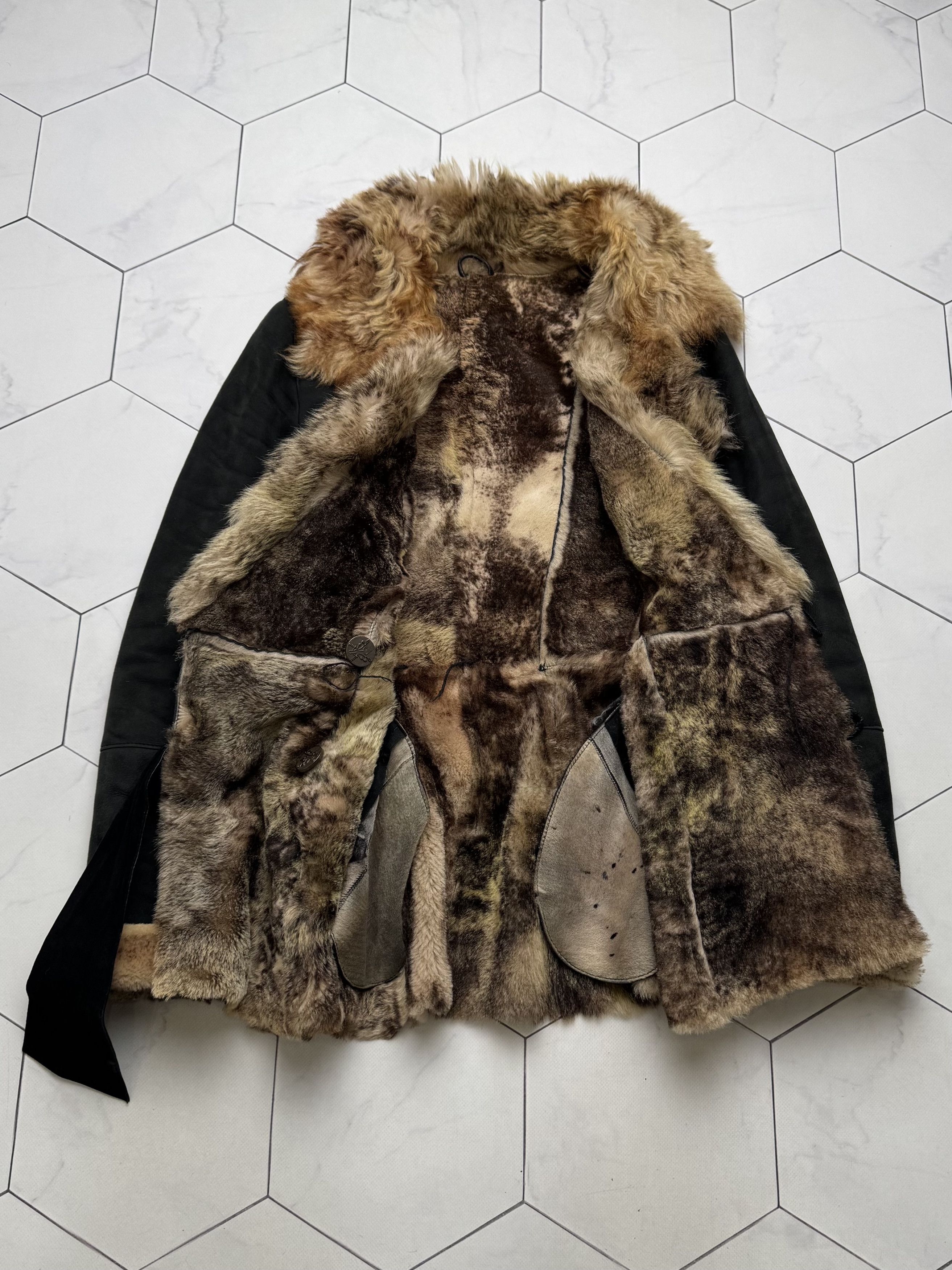Japanese Brand Vintage Real Sheepskin Hooded Coat With Belt (B550)E2D15 Size XS / US 0-2 / IT 36-38 - 7 Thumbnail