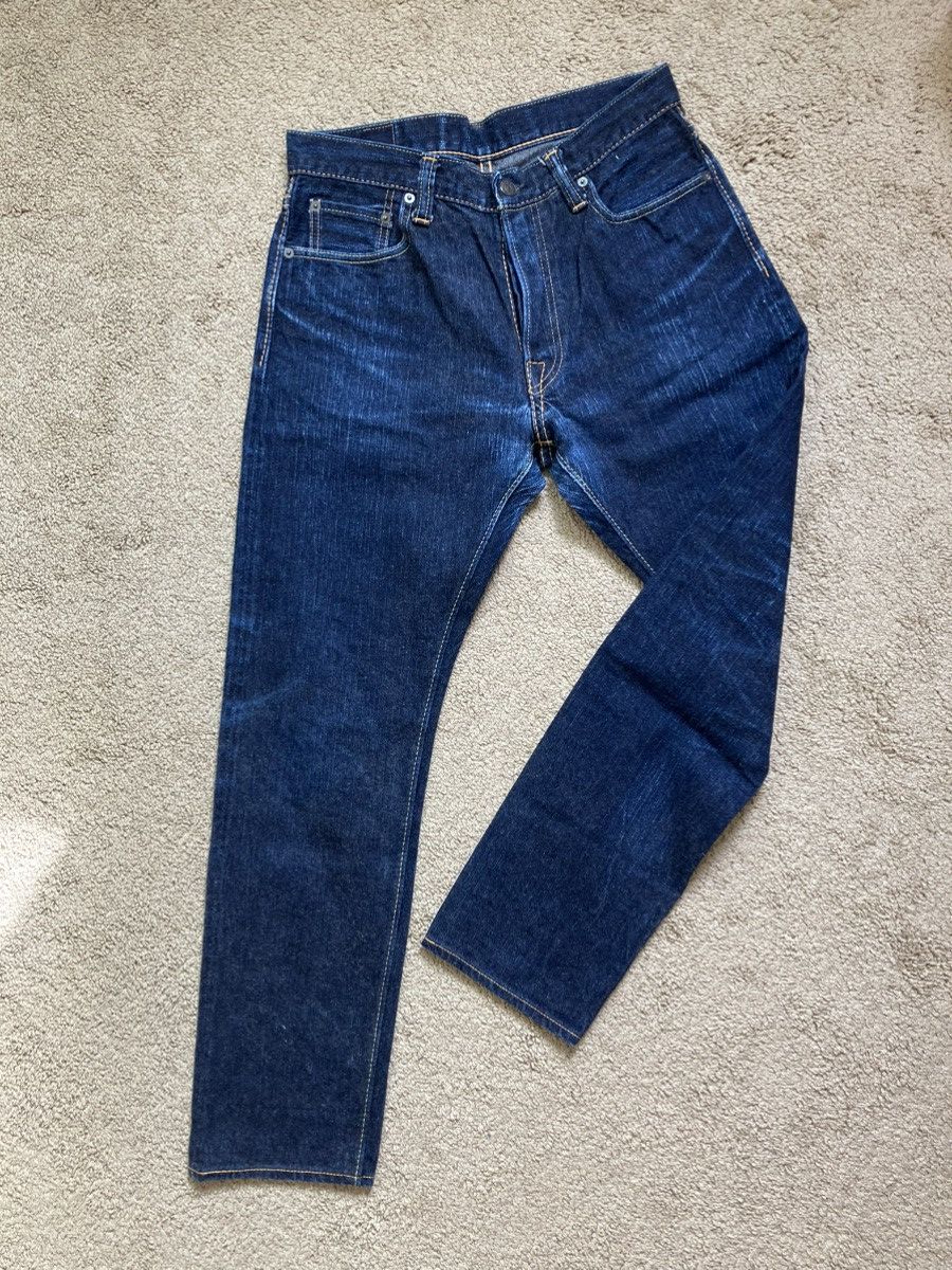 image of Pure Blue Japan Brk-019-Id Broken Twill Jeanstapered in Navy, Men's (Size 32)