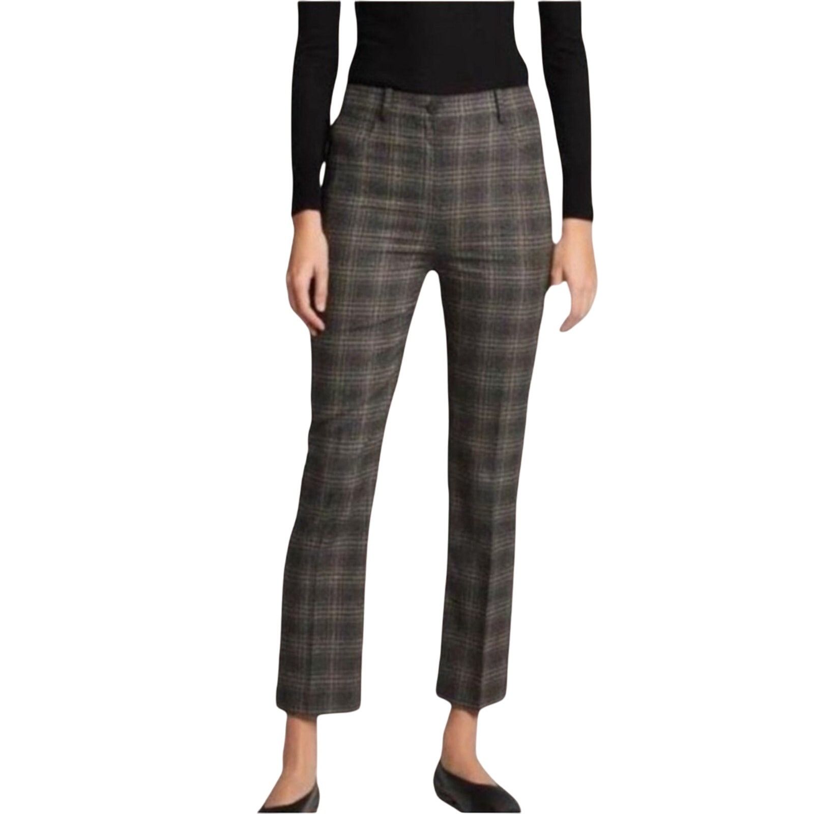 Theory Theory Auburn Plaid Straight Leg Pants | Size 2 Size 26" / US 2 / IT 38 - 3 Thumbnail