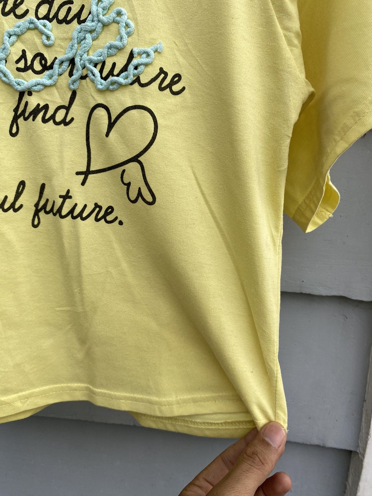 Japanese Brand Petit Berry Tees with Rope Details Word LUCK on The Center Size ONE SIZE - 6 Thumbnail