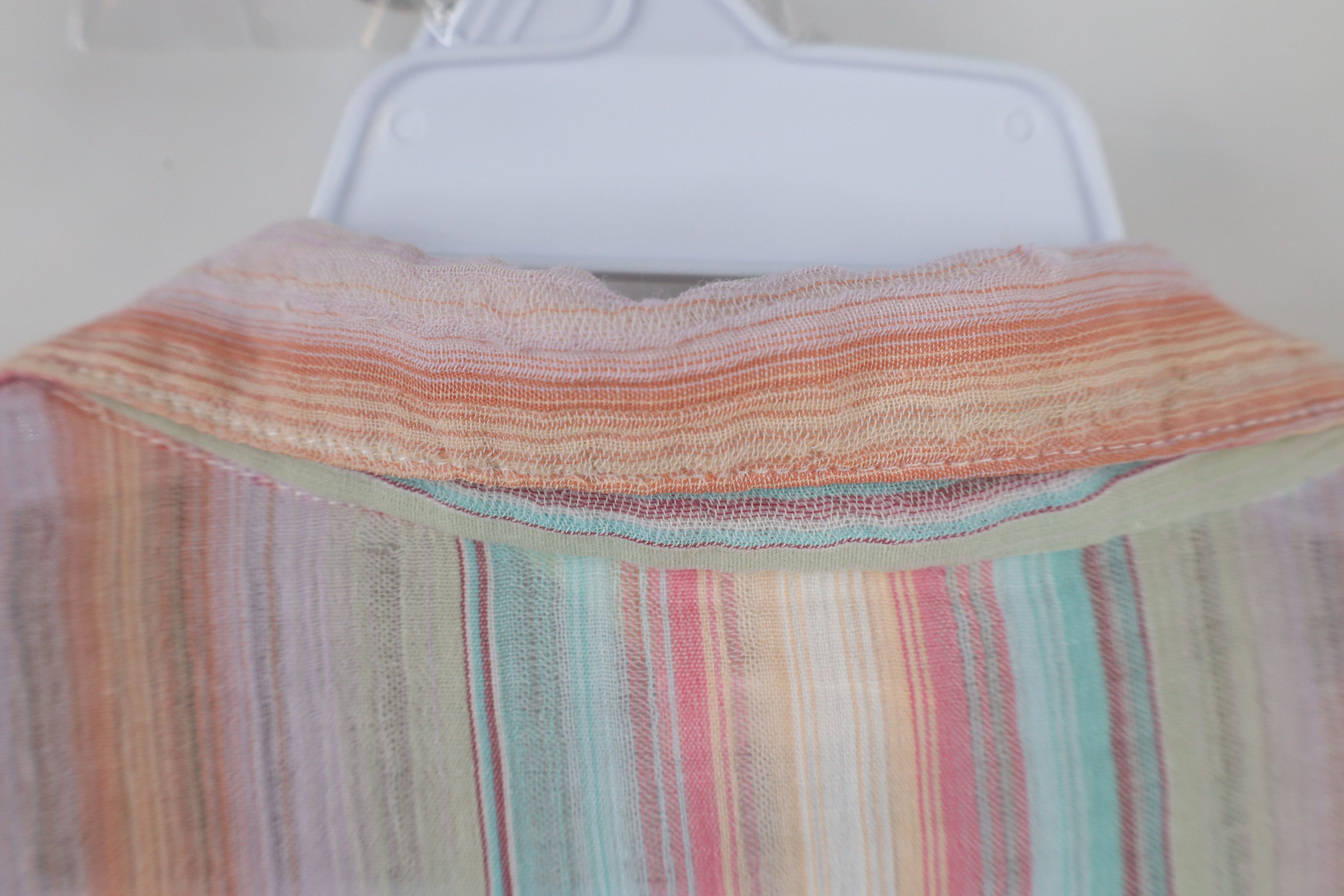 Vintage Vintage 70s Streetwear Pastel Striped Button Shirt USA Size XXL / US 16-18 / IT 52-54 - 9 Thumbnail