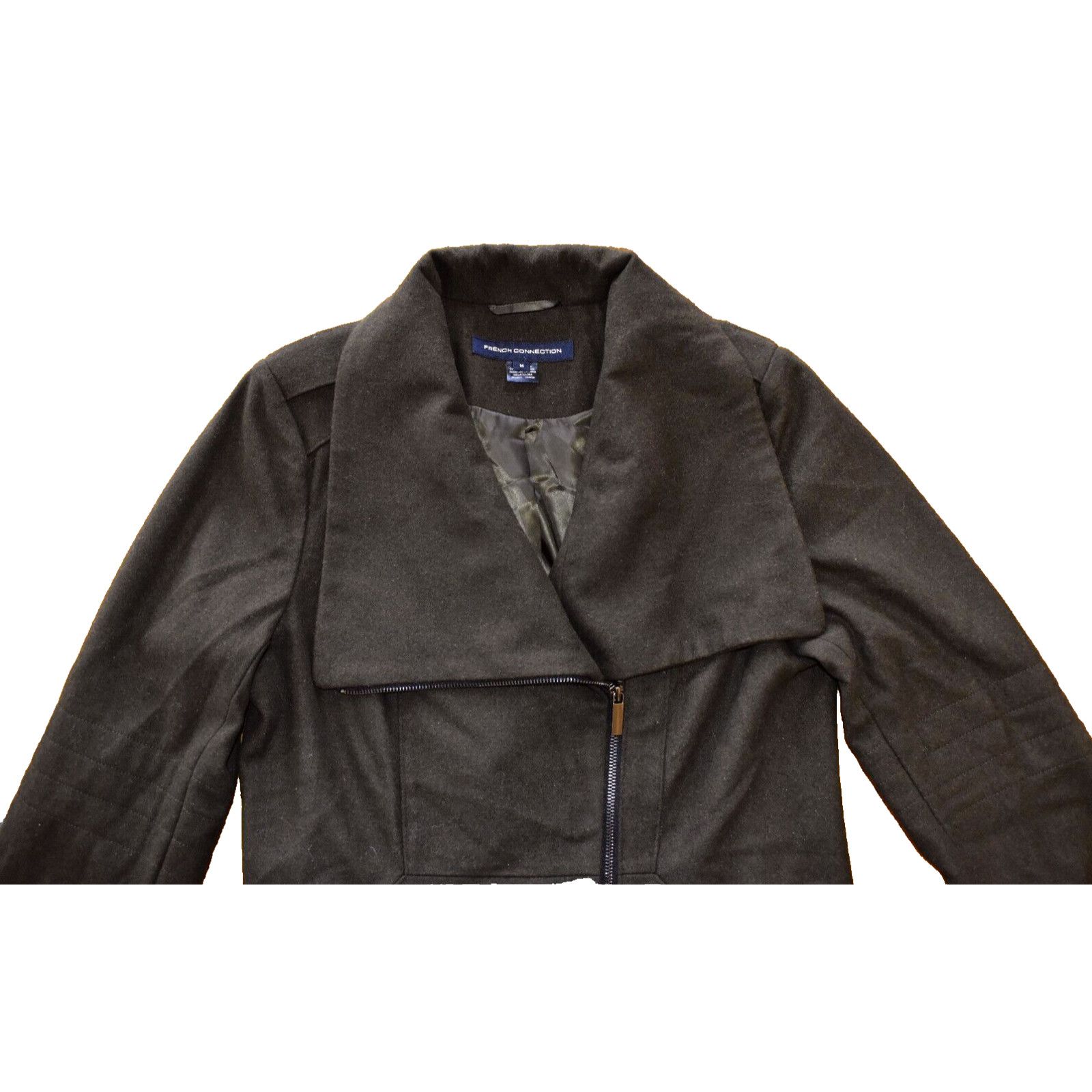 French Connection NWT FRENCH CONNECTION 0G4 Military Green Asym Wool Coat Sz M Size M / US 6-8 / IT 42-44 - 5 Thumbnail