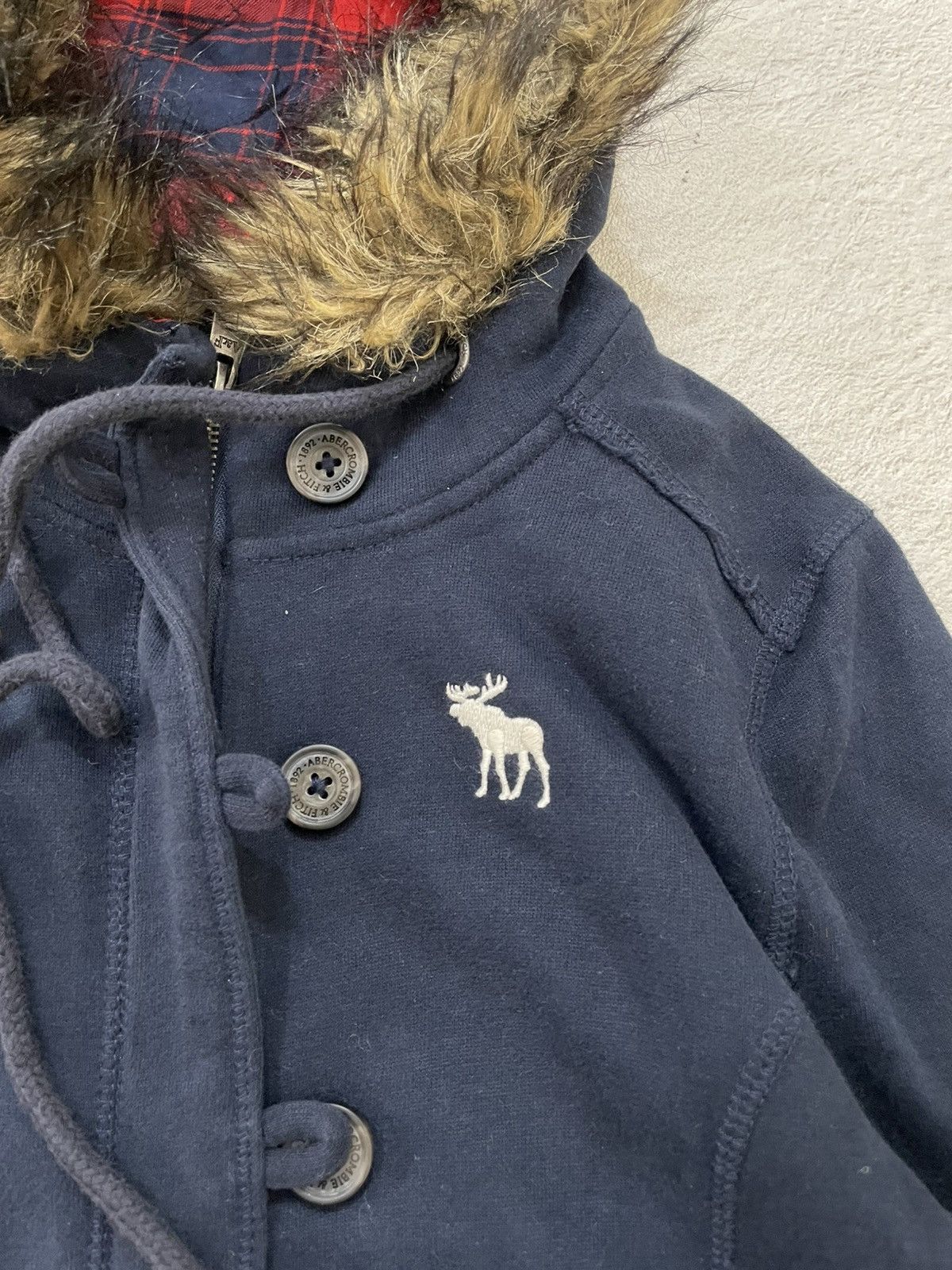 Japanese Brand 00s Abercrombie Fur Hooded Sherpa Plaid Y2K LGB goa Hysteric Size US M / EU 48-50 / 2 - 3 Thumbnail