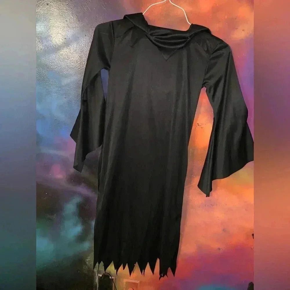 Designer Gothic Hooded Dress with Flared Sleeves Size ONE SIZE - 3 Thumbnail