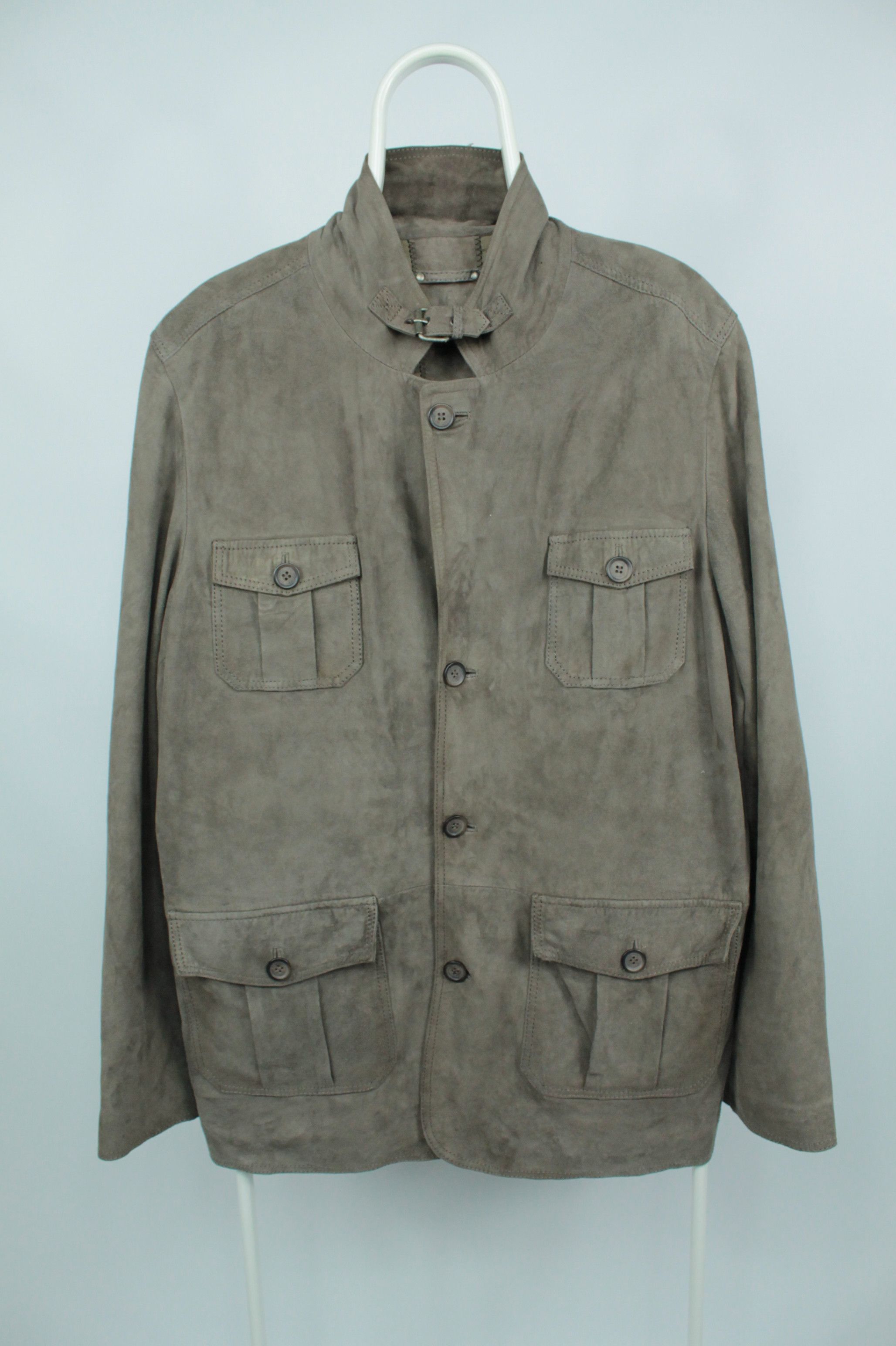 ALBA AlbaModa Gray Suede Leather Jacket Size US L / EU 52-54 / 3 - 1 Thumbnail