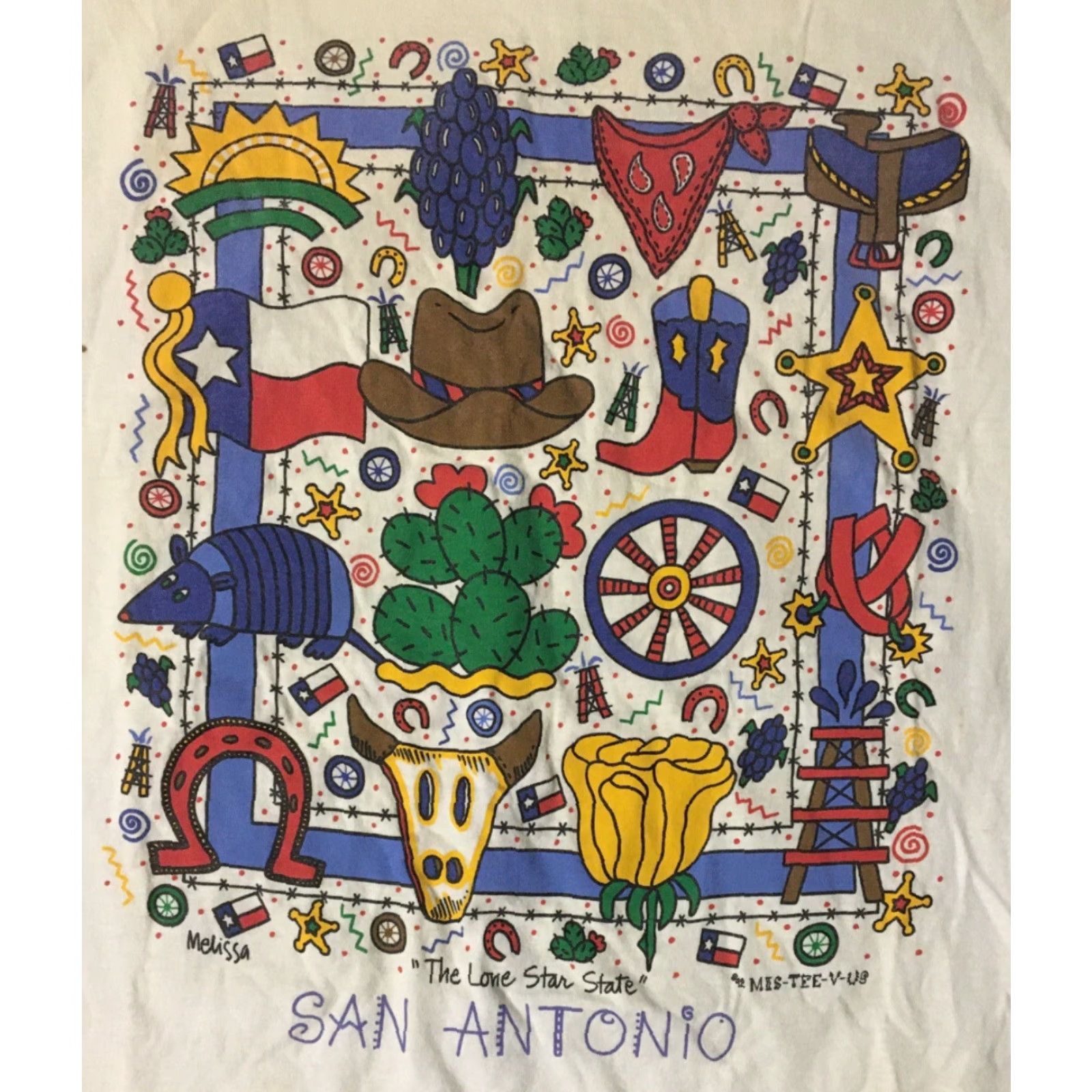 Vintage VINTAGE San Antonio Texas 90s Shirt L White Cowboy Western Rodeo Grunge 80s END: Size US L / EU 52-54 / 3 - 3 Thumbnail