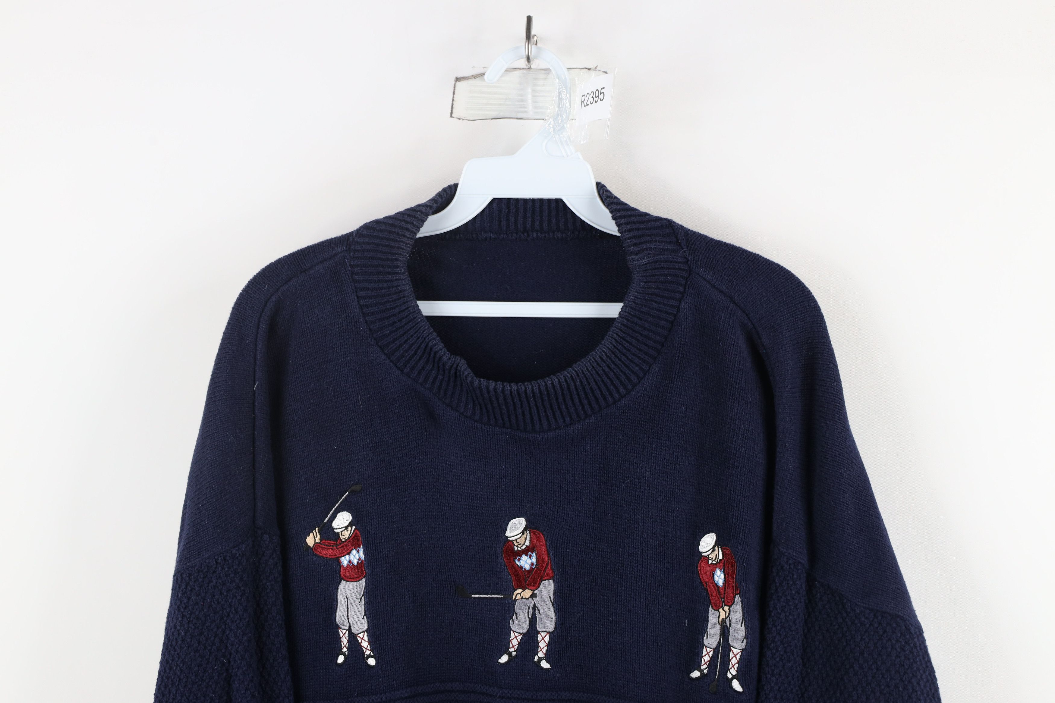 Vintage Vintage 90s Streetwear Ribbed Knit Golf Golfing Sweater Size US XXL / EU 58 / 5 - 2 Thumbnail