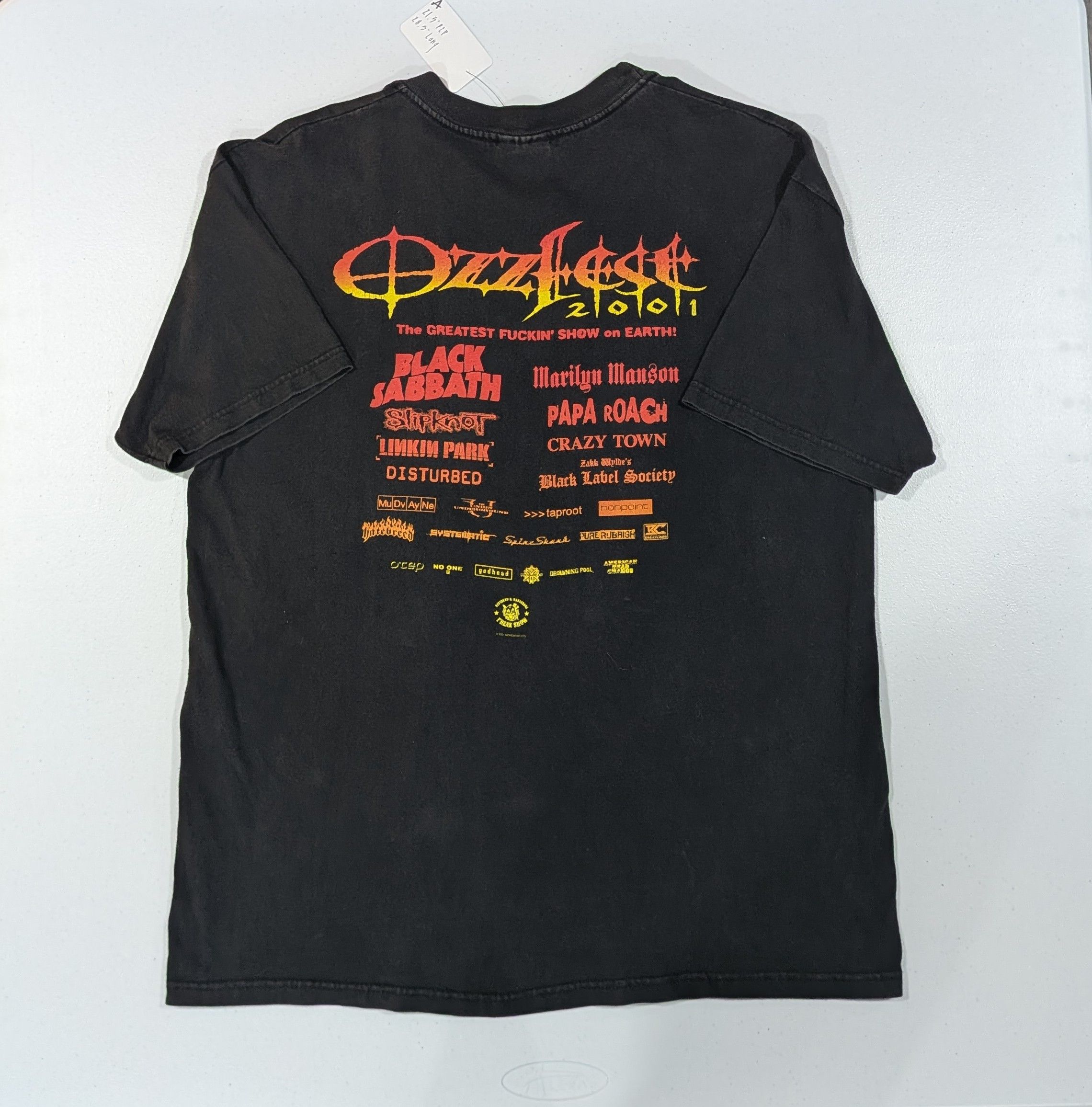 Hanes Vintage Authentic 2001 Ozzfest Tour Tee Size US L / EU 52-54 / 3 - 4 Thumbnail