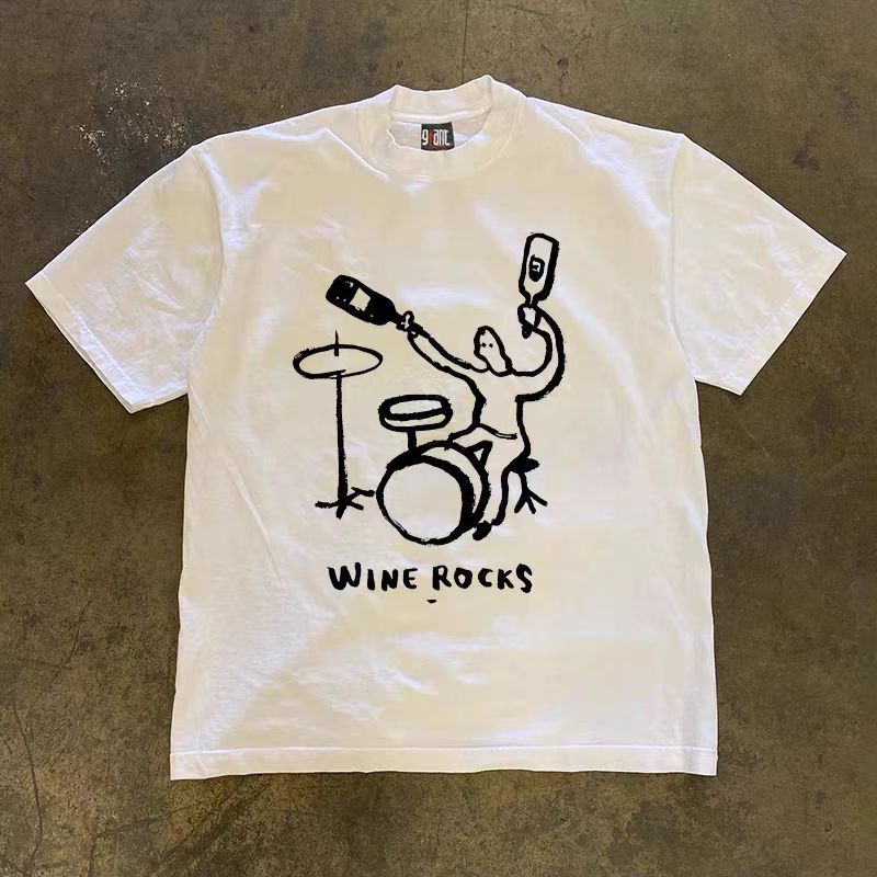 Japanese Brand White washed retro rock print t-shirt Size US 32 / EU 48 - 1 Thumbnail