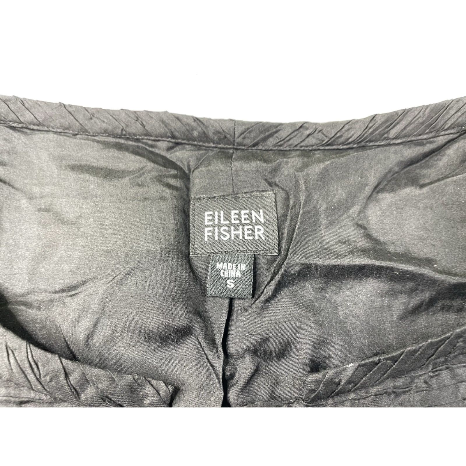 Eileen Fisher Eileen Fisher Jacket Silk Shrug Black S Womens Magnetic Closure Small Blouse Size S / US 4 / IT 40 - 3 Thumbnail