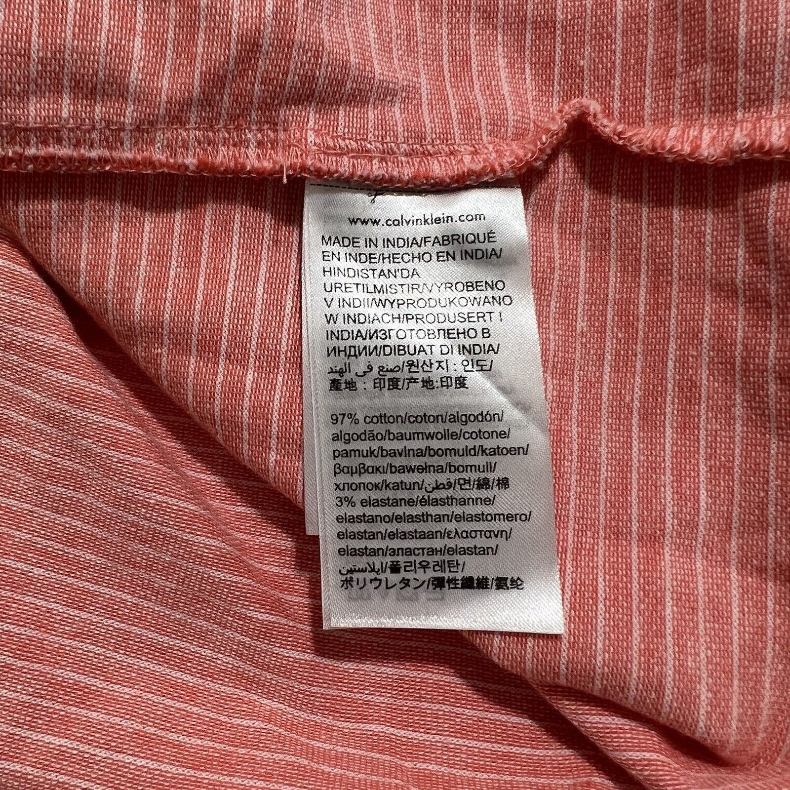 Calvin Klein Calvin Klein Large Polo Light Pink Striped Collared Shirt Size US L / EU 52-54 / 3 - 12 Thumbnail