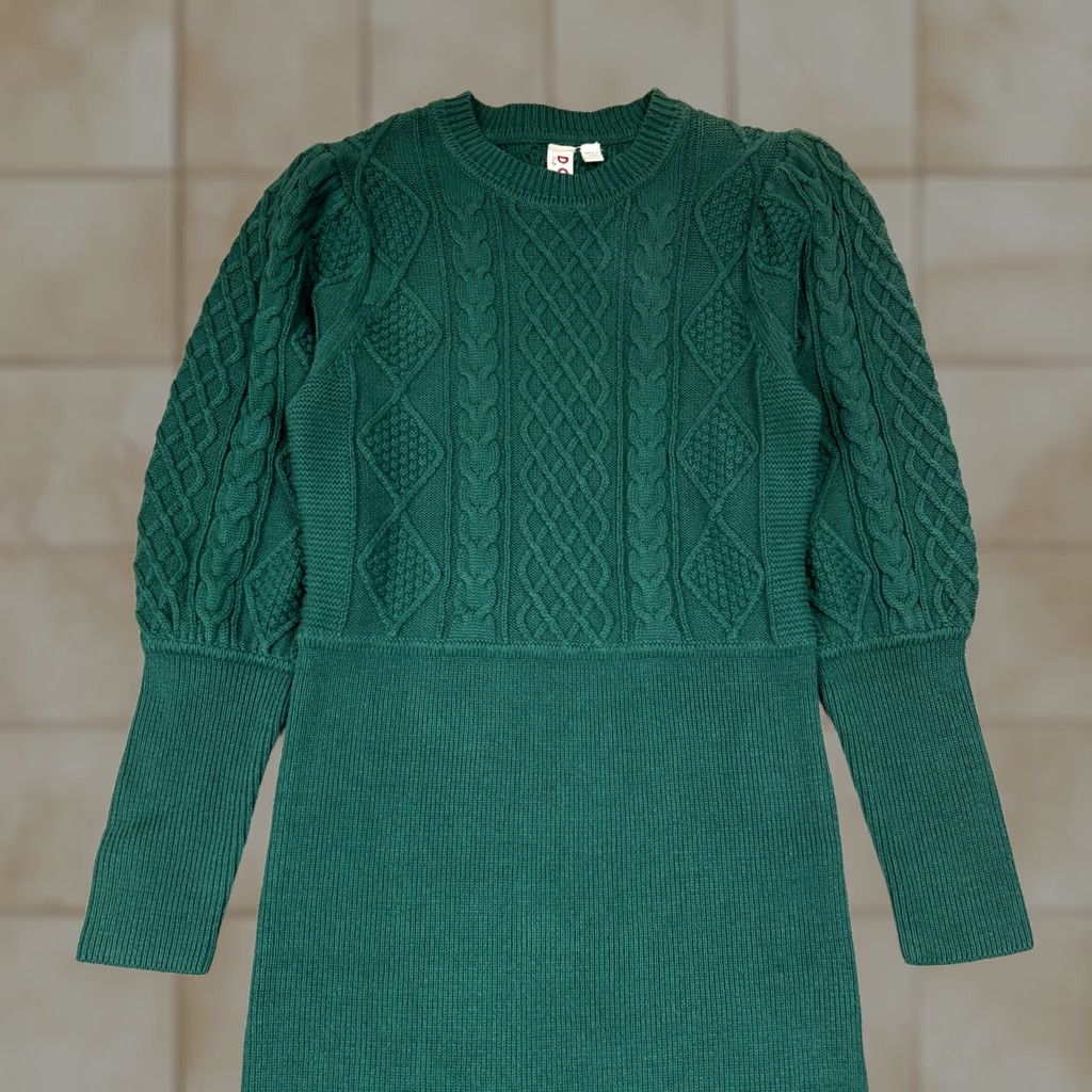 Anthropologie Dolan Anthropologie Cable Knit Sweater Dress Women's S Midi Green Boho Minimalist Womens Size S / US 4 / IT 40 - 1 Thumbnail