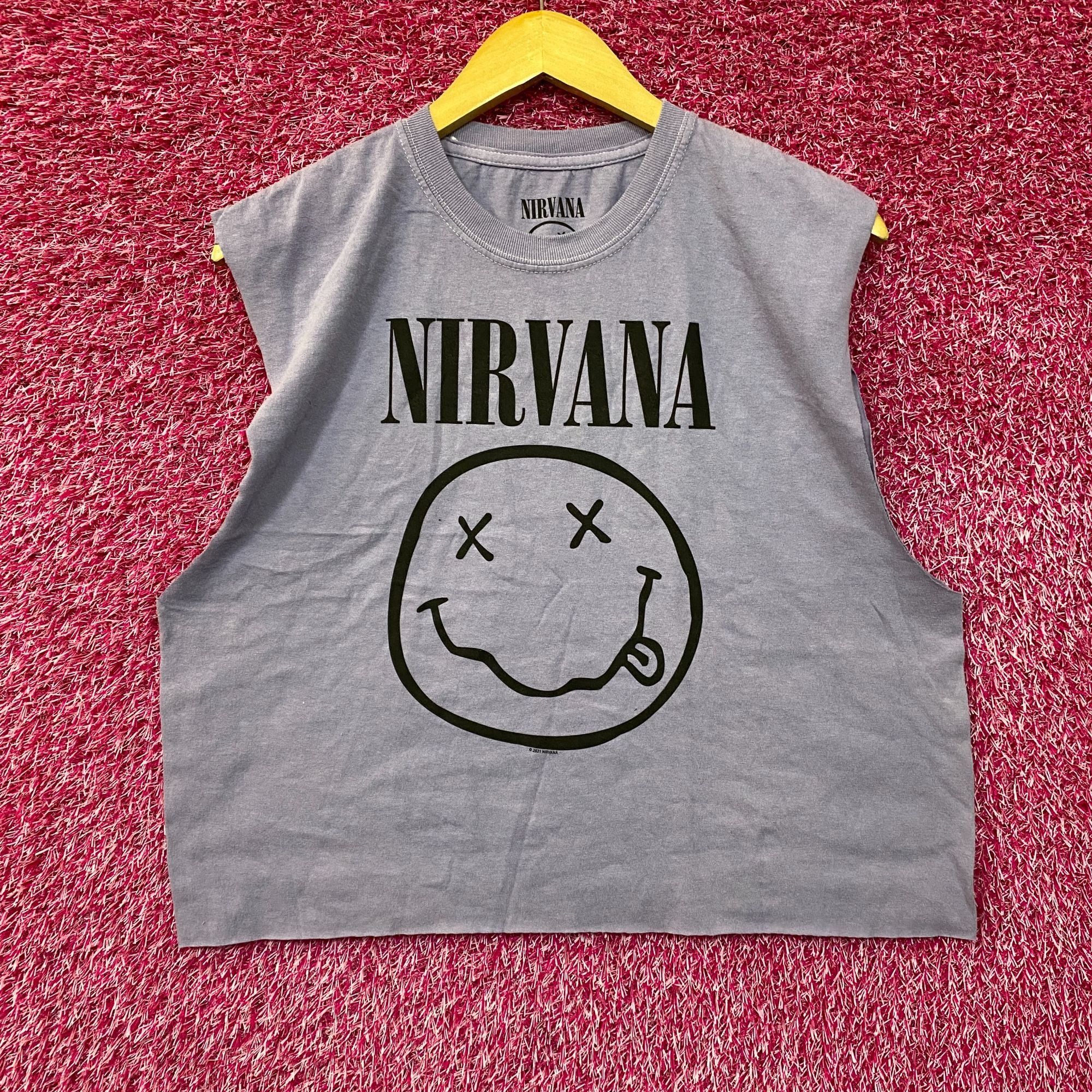 Nirvana Nirvana Smiley Face Sleeveless Grunge Croptop size Large Size L / US 10 / IT 46 - 1 Thumbnail
