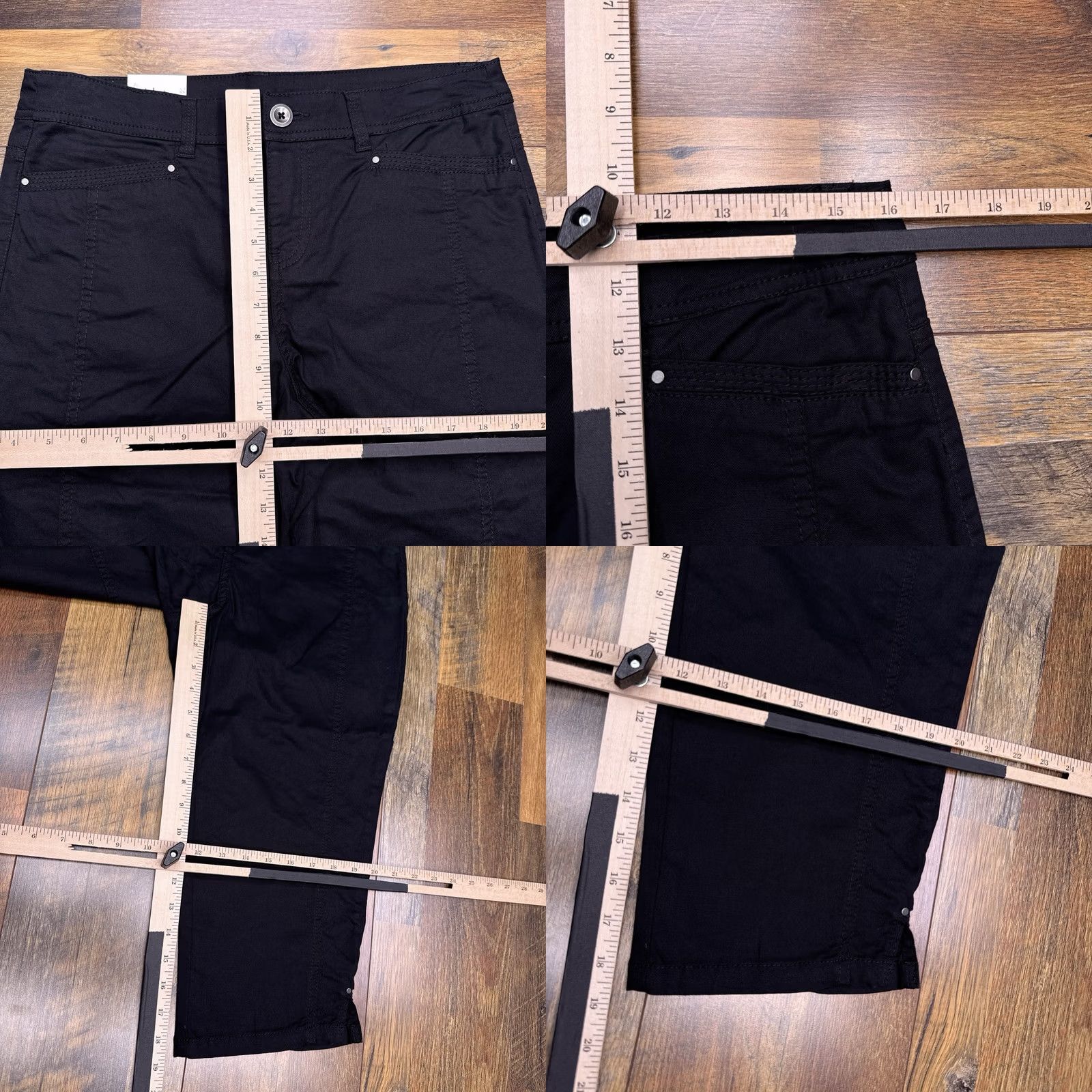 Vintage Style & Co Capri Pants Womens 8 Black Mid Rise Stretch New Size 30" / US 8 / IT 44 - 8 Thumbnail