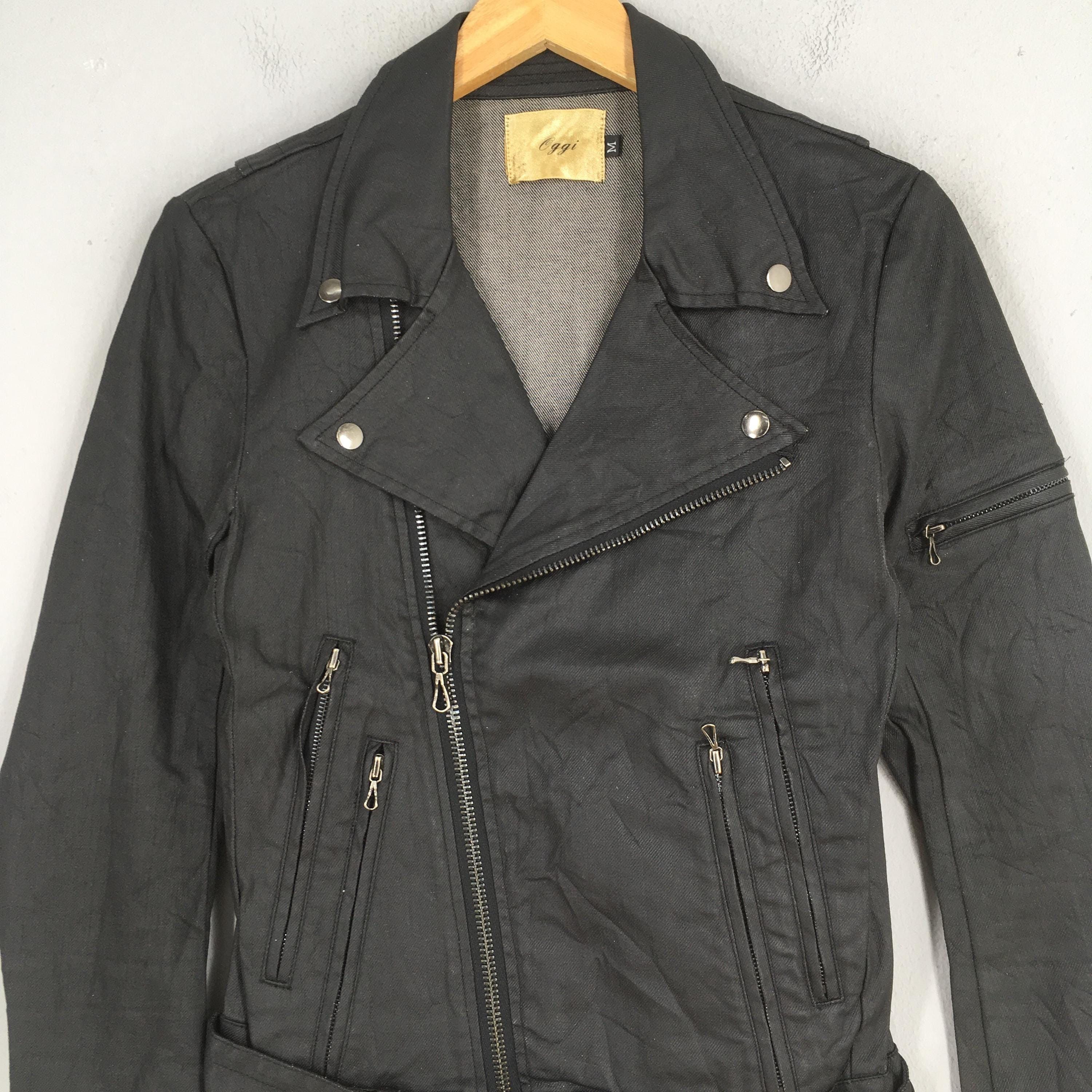 Japanese Brand Vintage Oggi Japan Double Collar Punk Black Jacket Medium Size US M / EU 48-50 / 2 - 2 Thumbnail