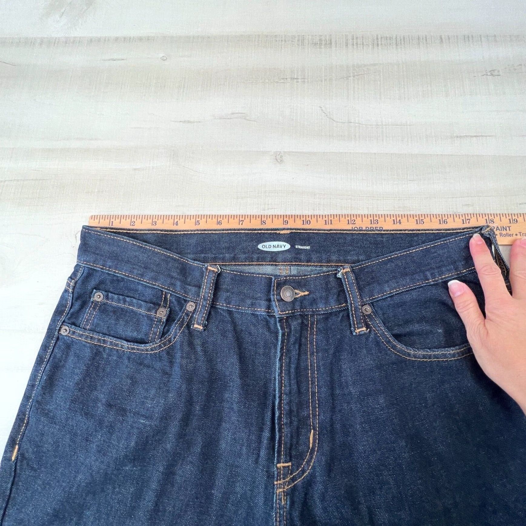 Old Navy Old Navy Mens Dark Blue Straight Jeans 36X31 100% Cotton Size US 34 / EU 50 - 7 Thumbnail