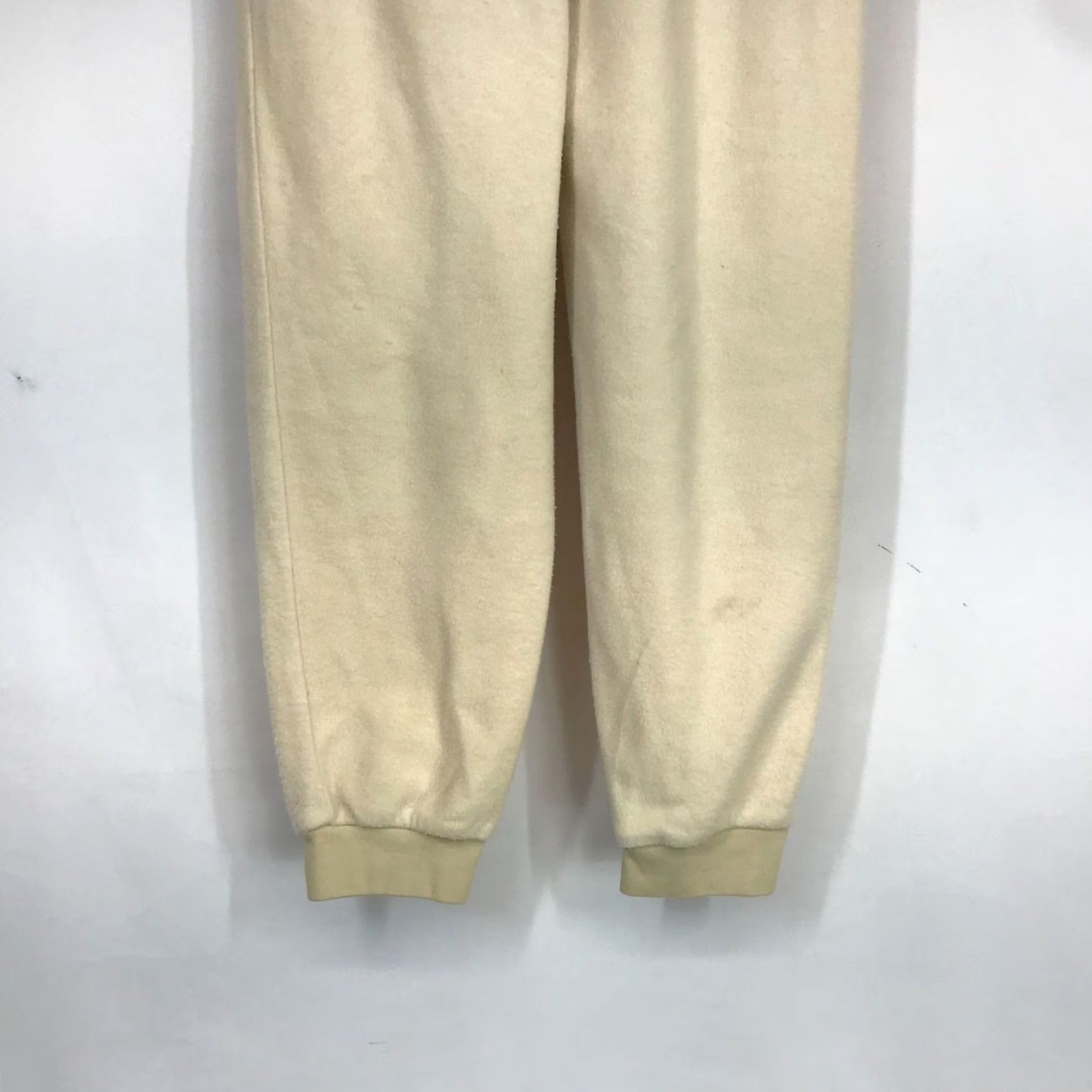 Vintage FEAT WOMEN'S MEDIUM JOGGER PANTS CREAM POLYESTER BLEND DRAWSTRING WAIST Size 32" / US 10 / IT 46 - 6 Thumbnail