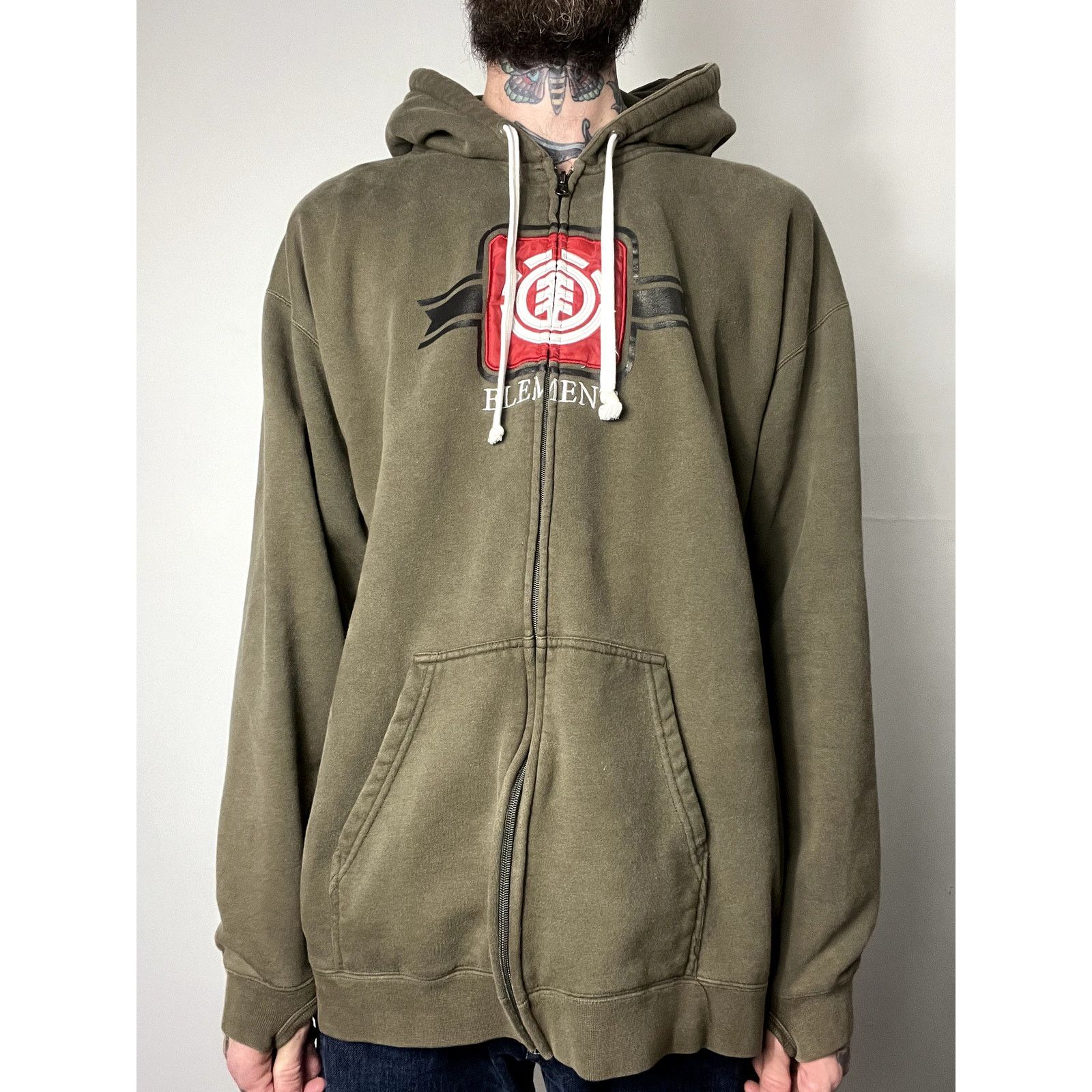 image of Element Skateboards Zip Up Hoodie in Brown, Men's (Size XL)