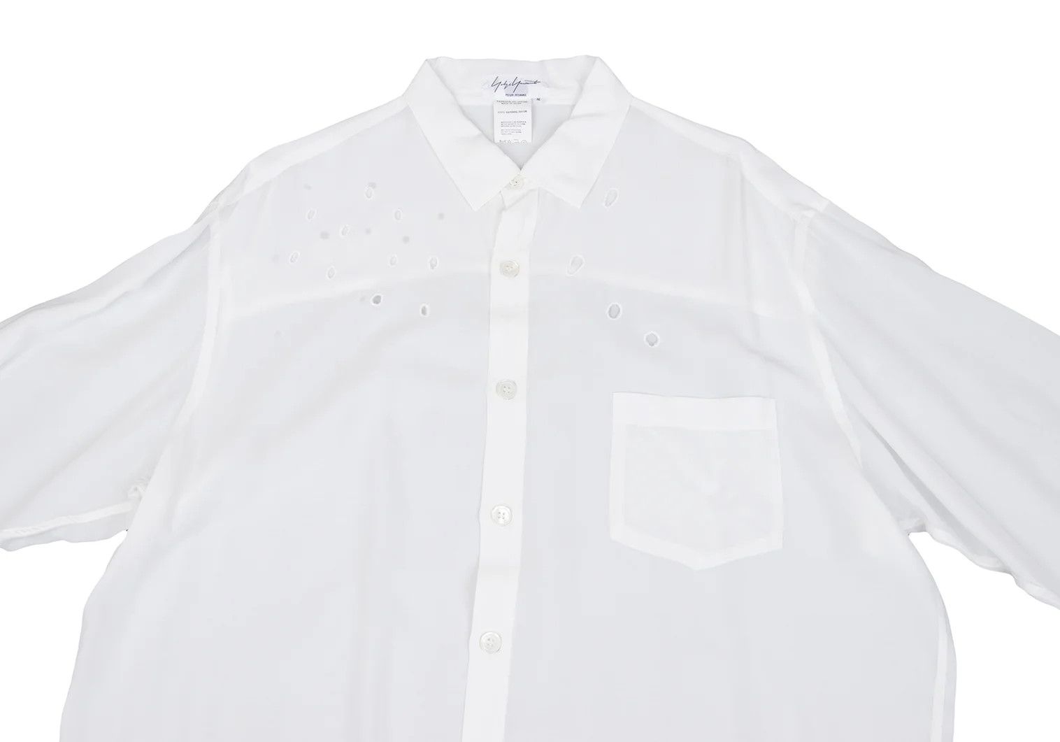 Yohji Yamamoto Yohji Yamamoto Dot Cutting Rayon Shirt White M Size US M / EU 48-50 / 2 - 2 Thumbnail
