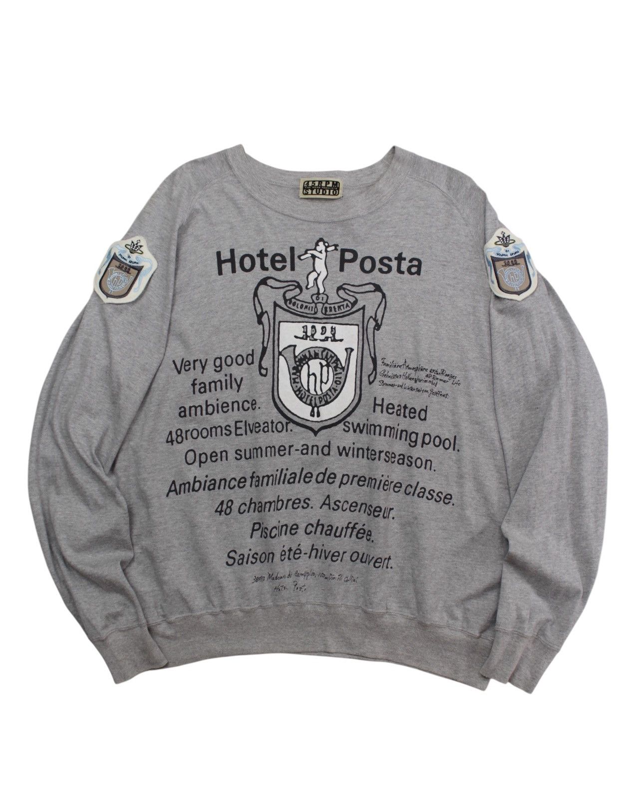 45rpm 2000S 45RPM STUDIO “HOTEL POSTA” CREST GRAPHIC SWEATSHIRT Size US L / EU 52-54 / 3 - 1 Thumbnail