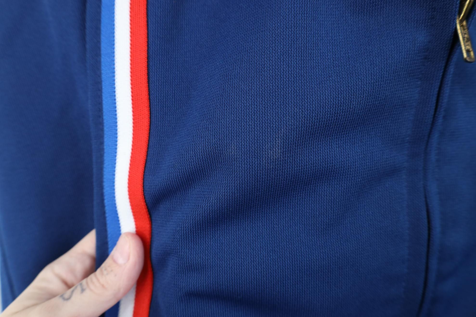 Vintage Vintage 70s Streetwear Back Knit Bomber Jacket Blue USA Size US XXL / EU 58 / 5 - 6 Thumbnail