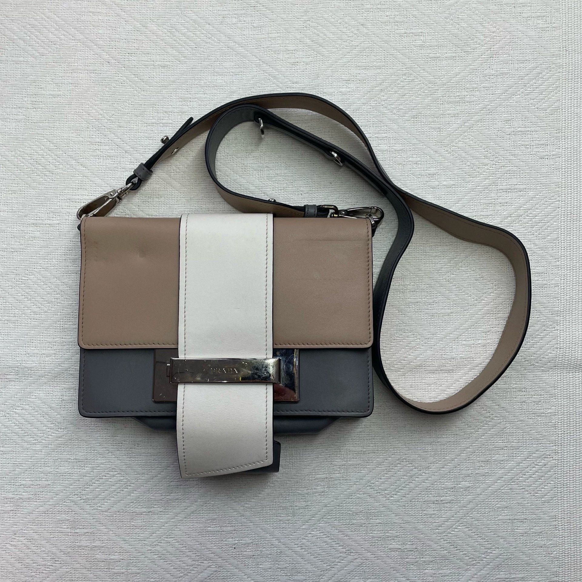 Prada Prada Colorblock Leather Cross Bag Women's 22x14x6 98N Size ONE SIZE - 1 Thumbnail