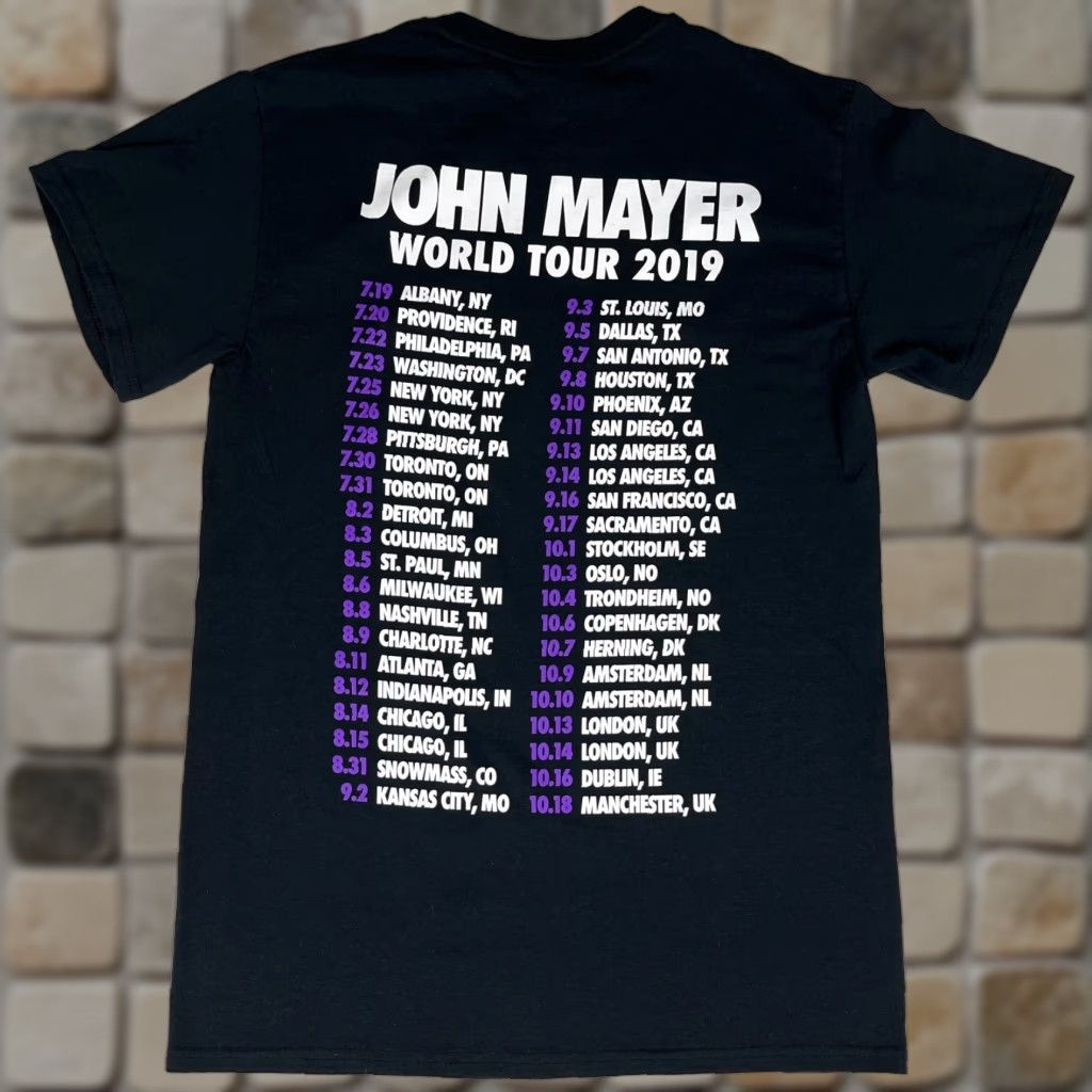 Gildan John Mayer World Tour 2019 T-Shirt Sz S Double-Sided Graphic Print Black Crew Neck Men’s Short Sleeve Cotton Gildan 2010-2019 Vintage? Size US S / EU 44-46 / 1 - 1 Thumbnail