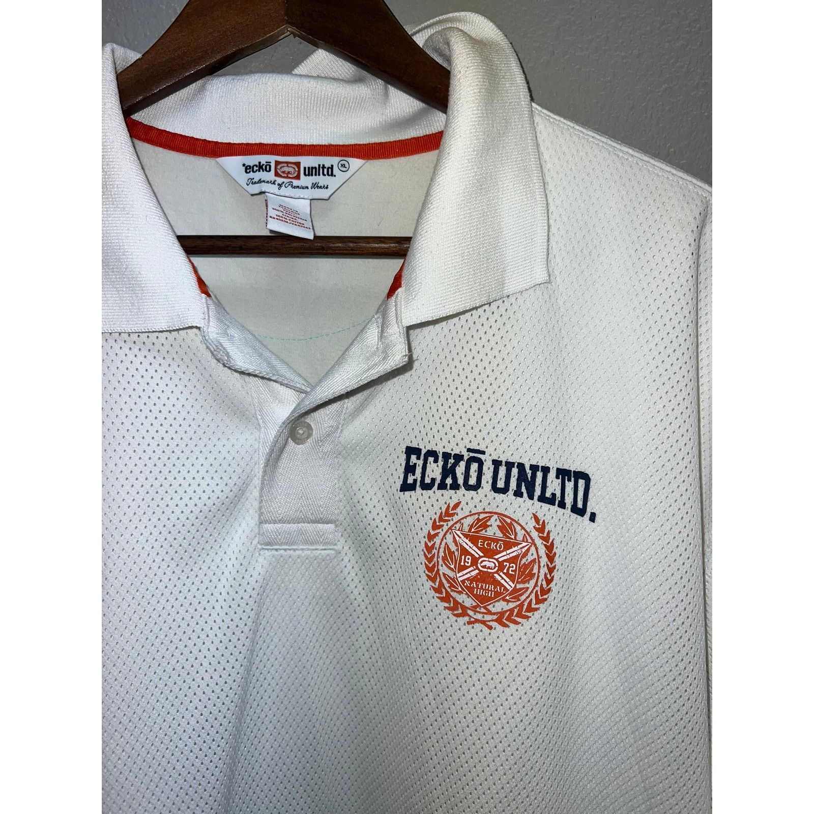 Ecko Unltd. Y2K Ecko Unltd White Polo Shirt Top 2000s Y2K Size XL Size US XL / EU 56 / 4 - 4 Thumbnail