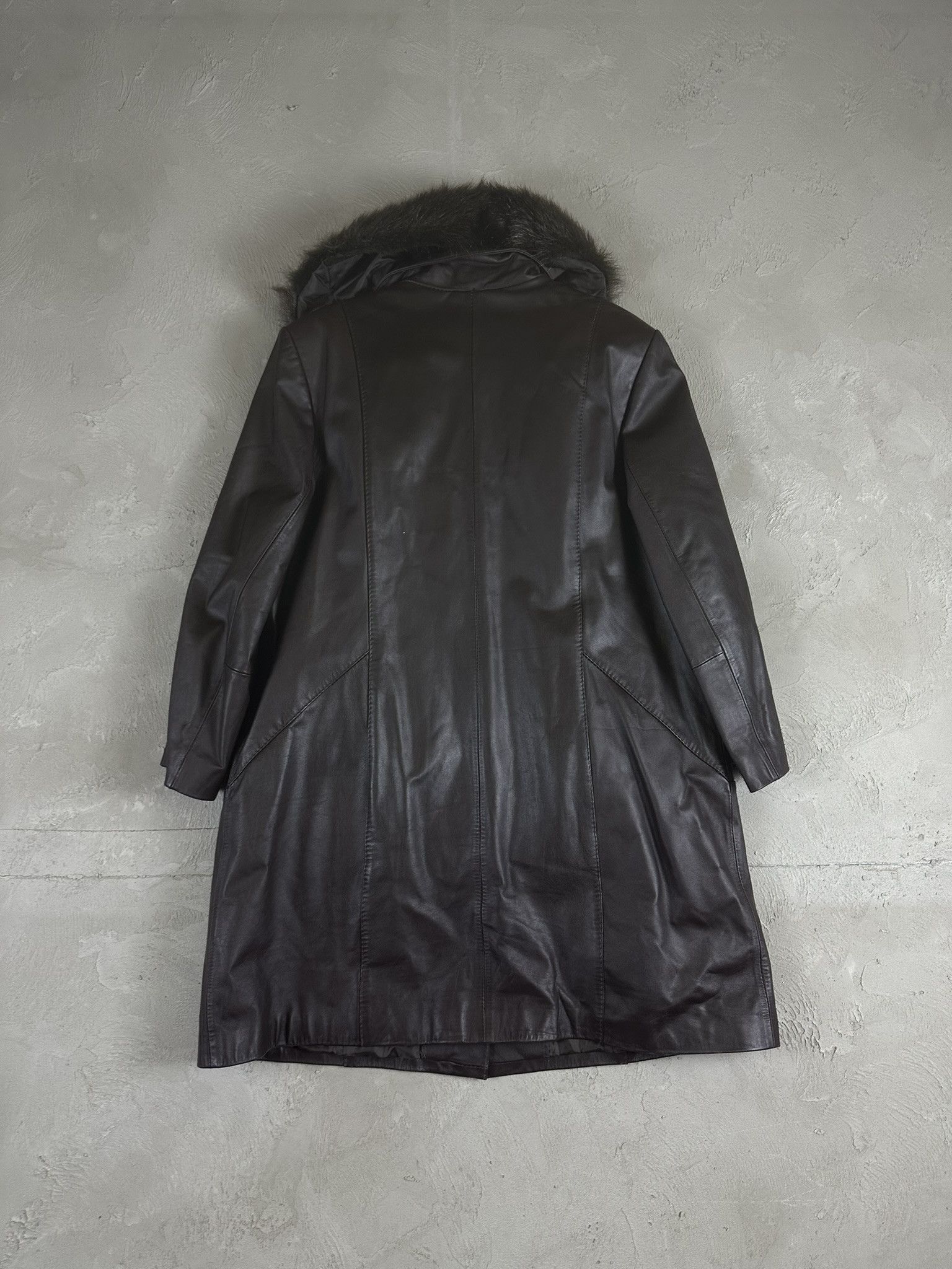Genuine Leather 80s Leather Fur Avant Garde Coat Japan Hype Size L / US 10 / IT 46 - 11 Thumbnail