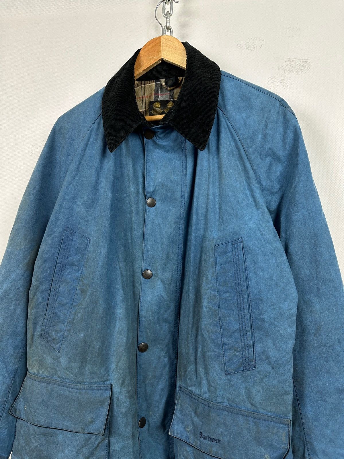 Barbour Barbour Bristol Waxed Blue Coat Jacket Size US L / EU 52-54 / 3 - 10 Thumbnail