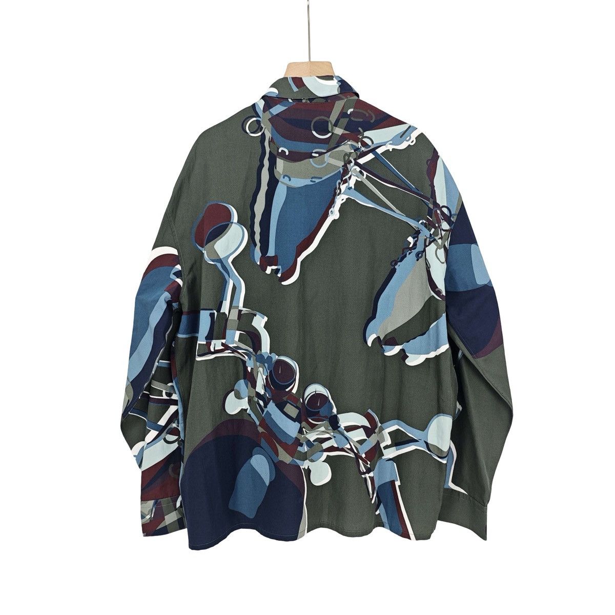 Hermes Hermes Orange Silk Horse Bit Print Button-Up Shirt Size US S / EU 44-46 / 1 - 2 Thumbnail