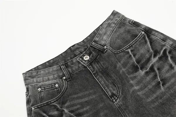 VIBE Punk distressed washed men's loose wide-leg denim shorts Size US 32 / EU 48 - 4 Thumbnail